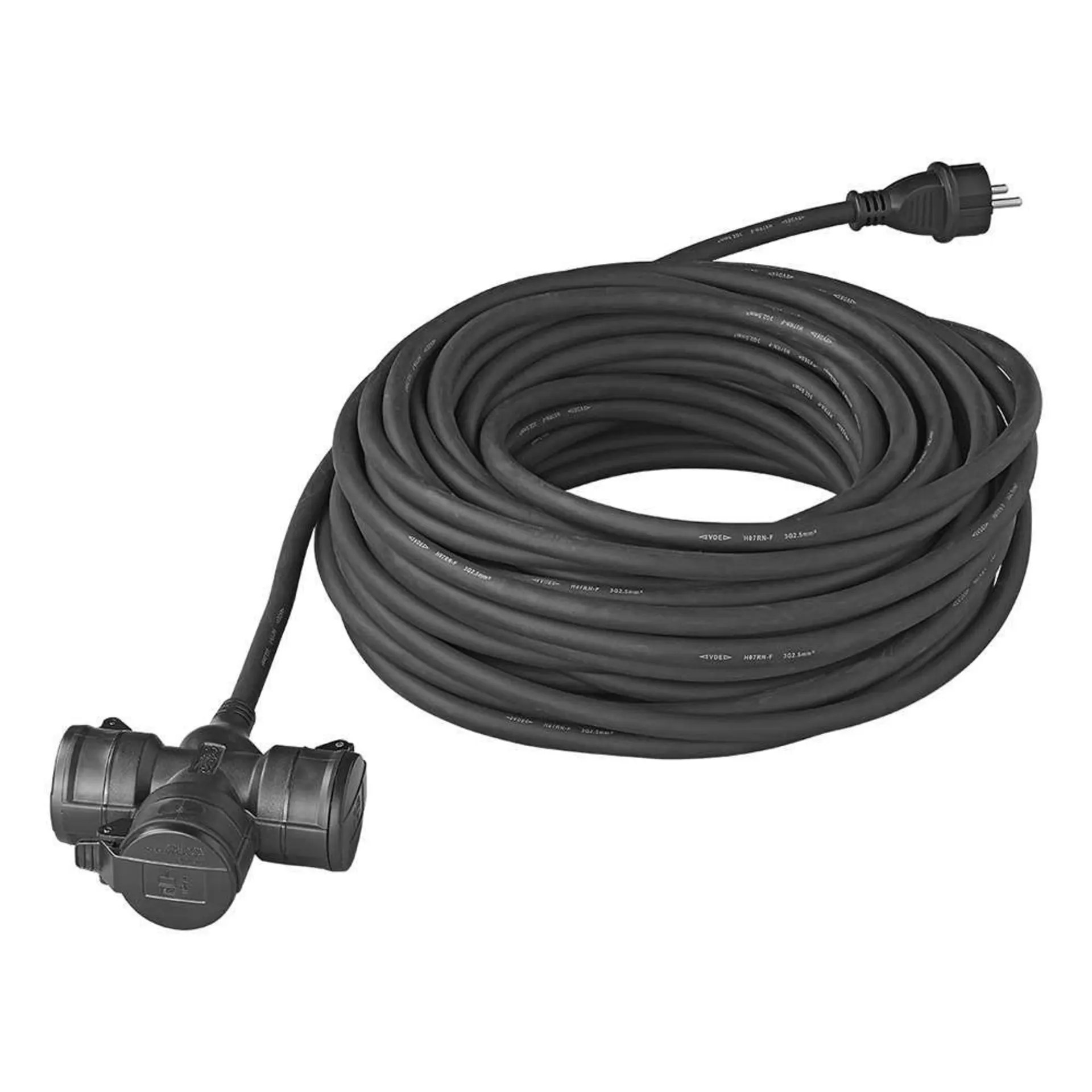 PAT triple prise Schuko 3 x 2,5mm² 20 mètres