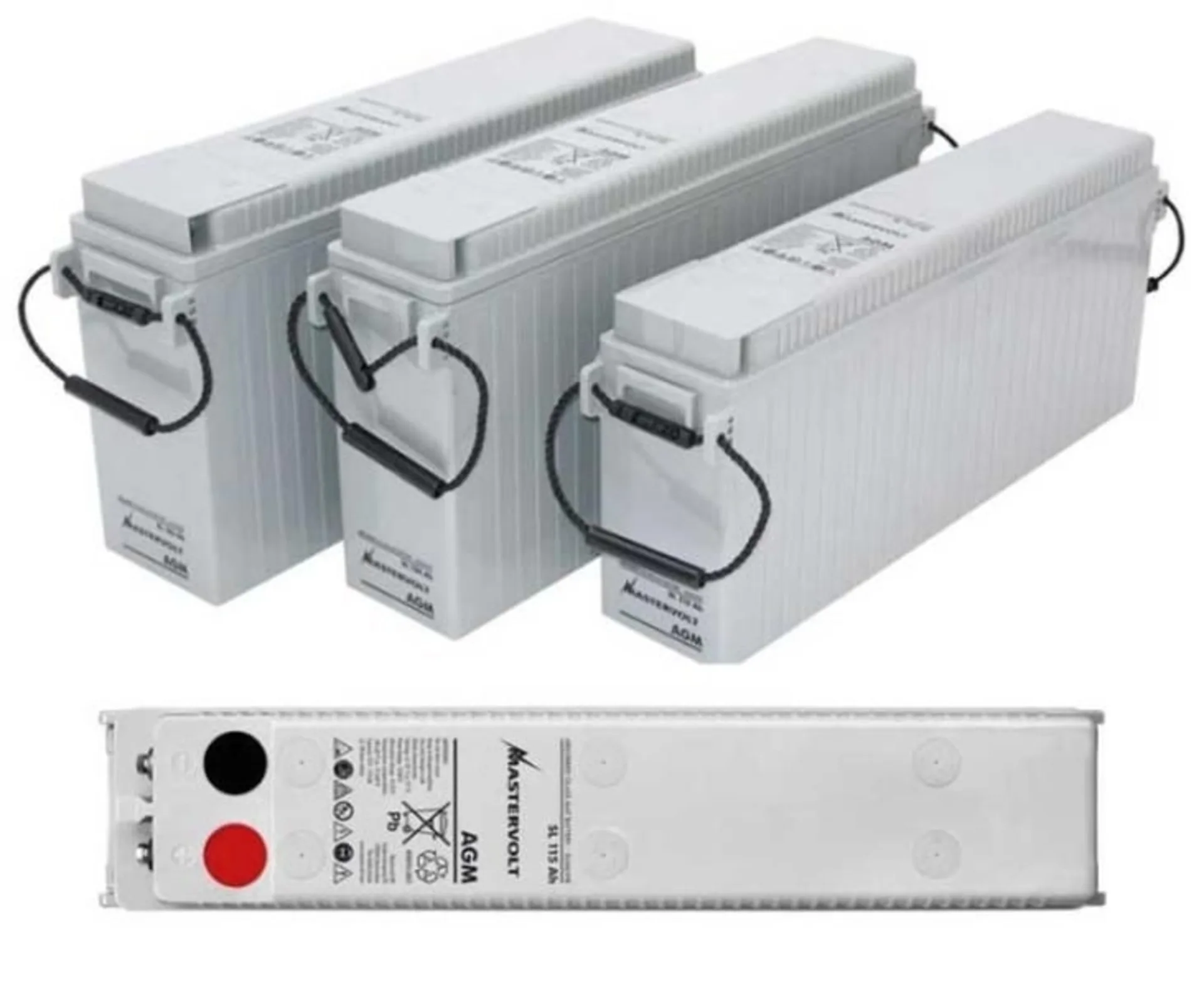 AGM SlimLine Batterie 185Ah für flache Doppelböden und liegende Montage