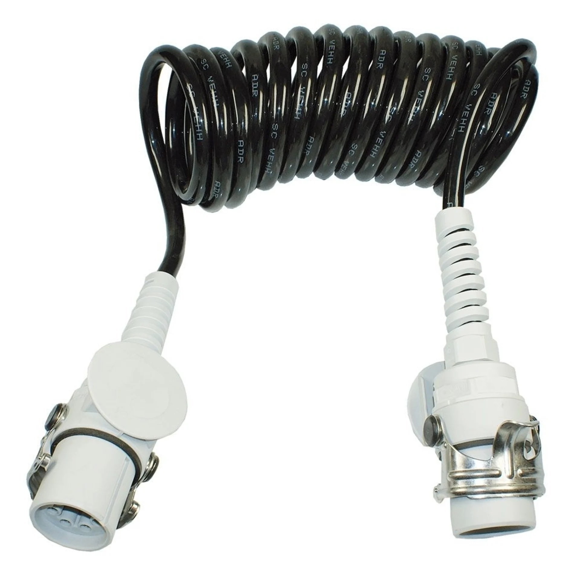 Ladestrom-Spiralkabel mit Stecker 7-pol. 3/4.5m Hytrel, ADR/GGVS, IP69K