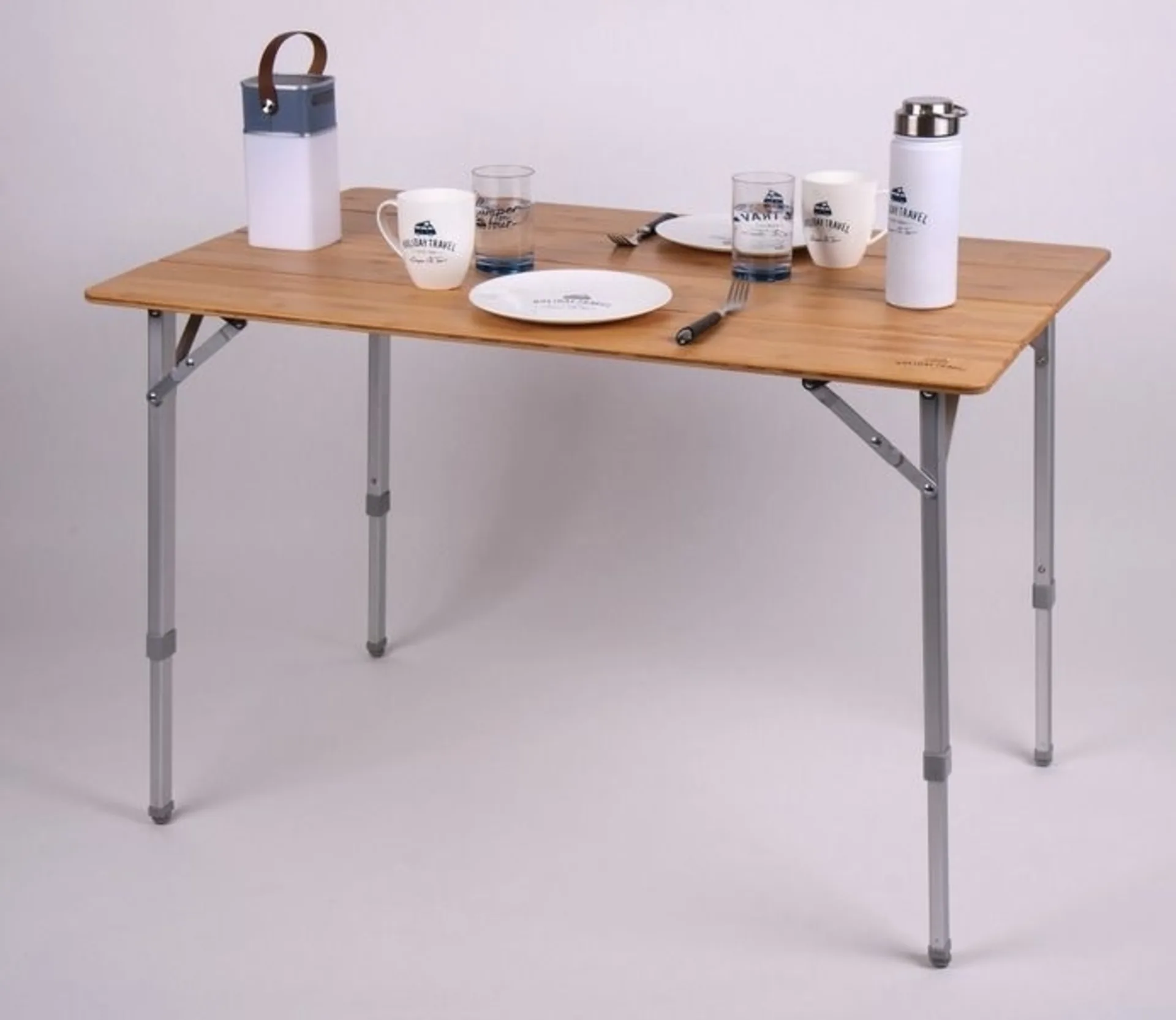 Table en bambou pour minicamper et vans - 100x65x42/65 cm