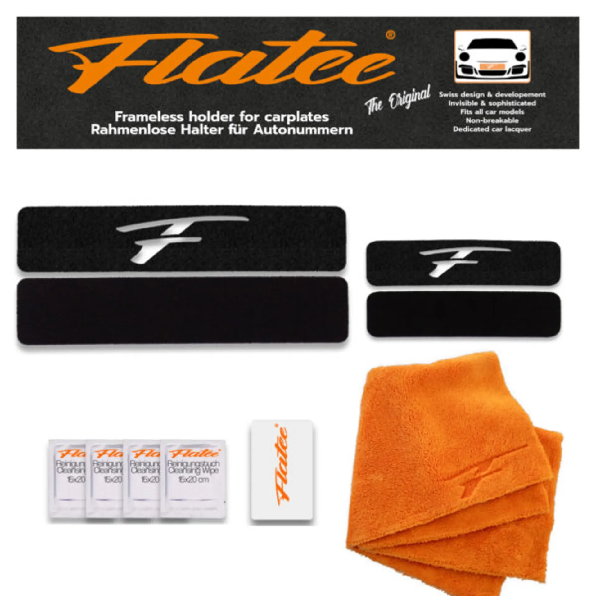 Flatee ORIGINAL-Set für Schweizer Kontrollschilder
