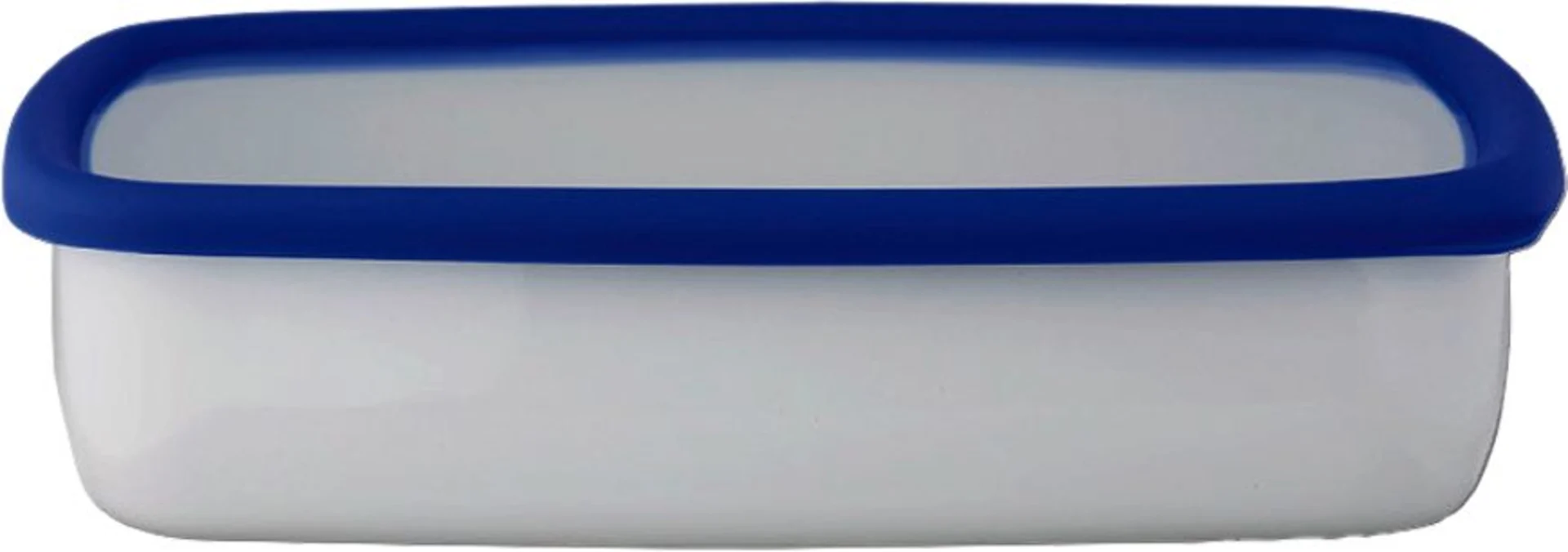 HoneyWare Flache Emaille Frischhaltedose L flach 1,6 Liter blau