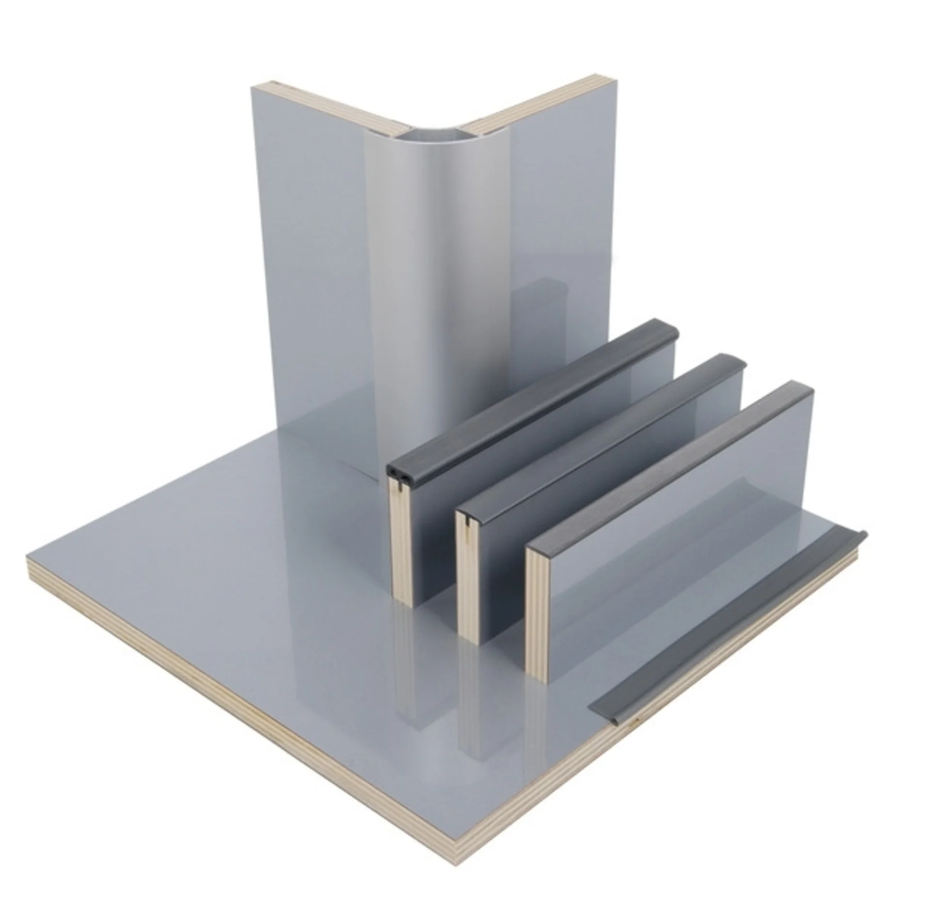 Argent brillant Panneau de meuble en stratifié HPL - 1/4 de panneau Argent brillant Panneau de meuble en stratifié HPL - 1/4 de panneau