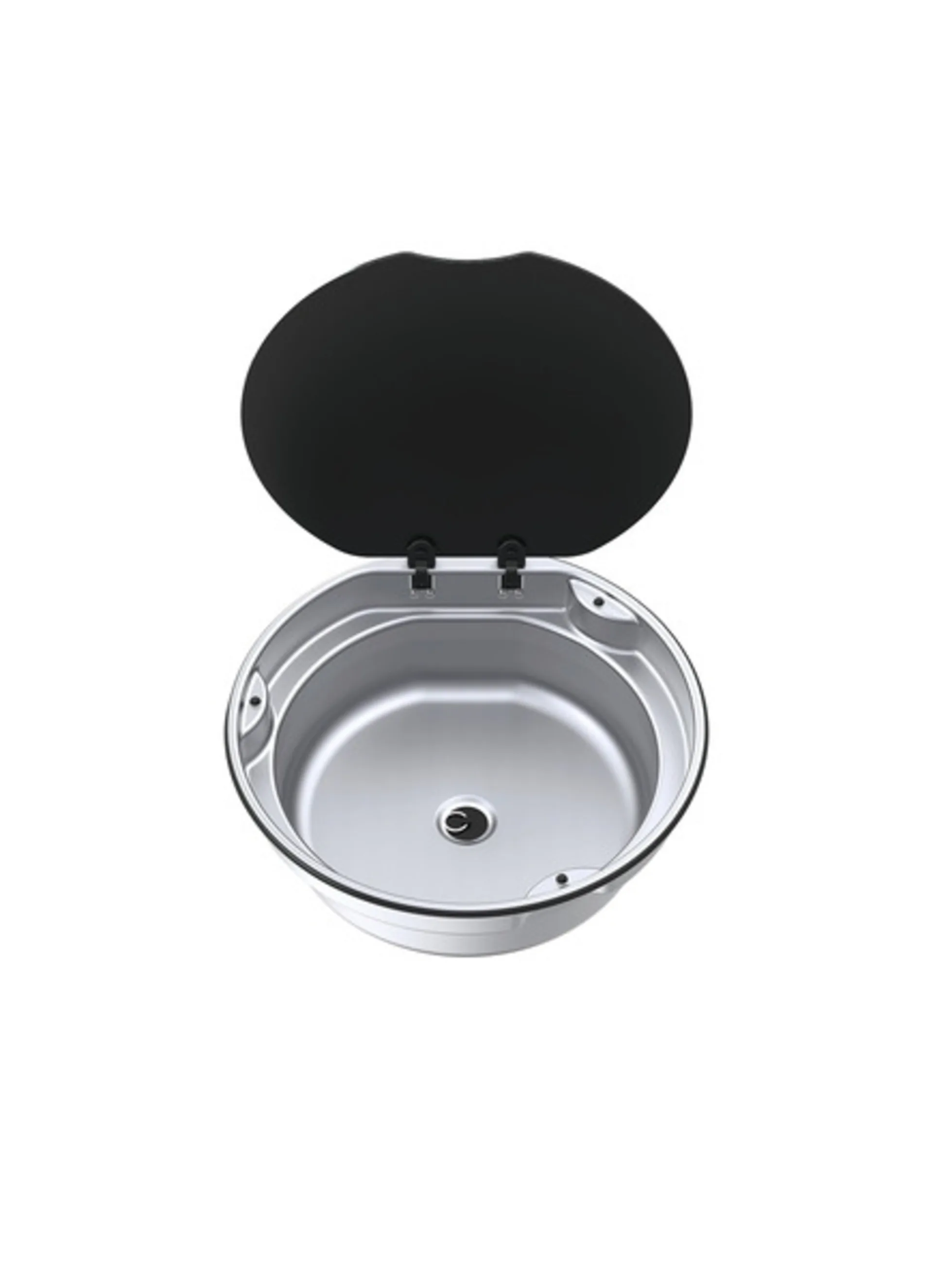 Evier inox rond Ø405 x H145mm avec couvercle en verre, 7.4 litres - Thetford Series 30