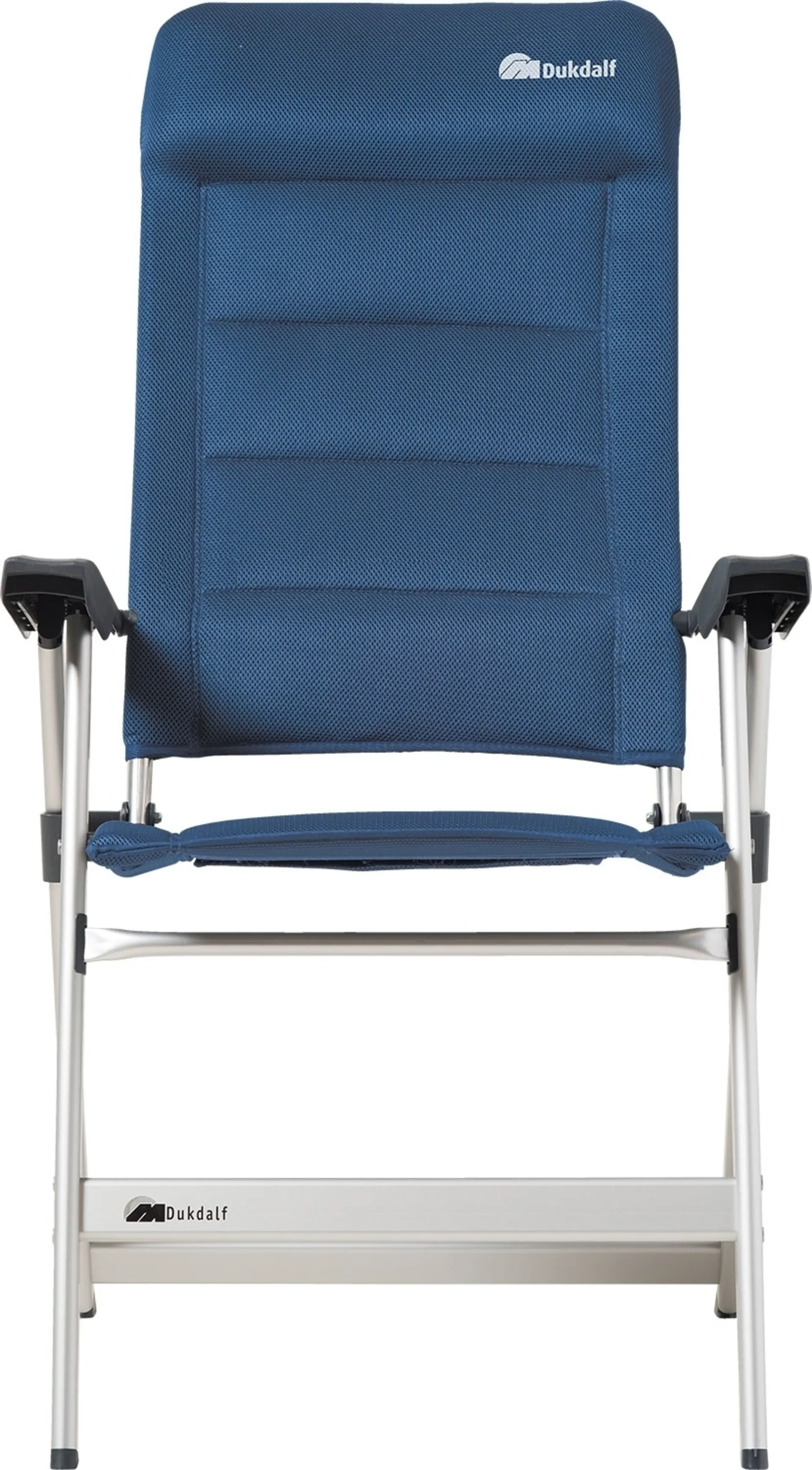 Chaise de camping Dukdalf Brillante, bleue, 100 % polyester