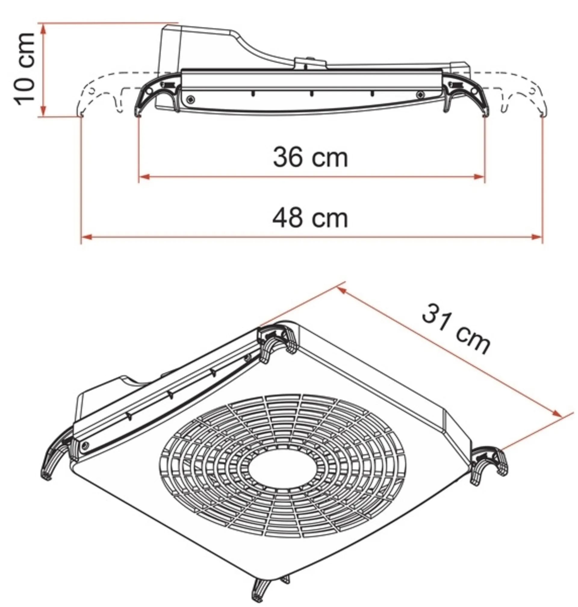 Fiamma Turbo Kit ventilateur 12 V pour lanterneaux de 40 x 40 - 50 x 70 cm
