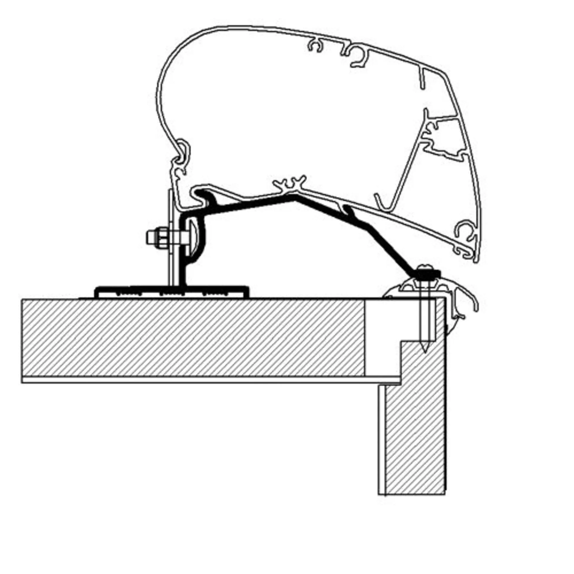 Caravan Roof Top LED 450 cm Adapter Thule