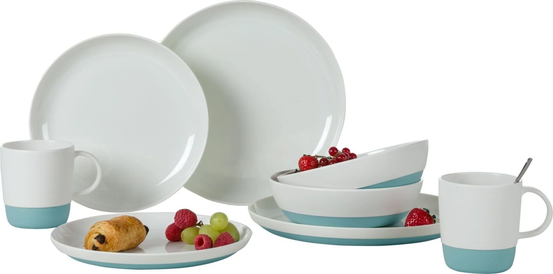 Berger Stone Melamin Geschirr-Set 8 teilig blau