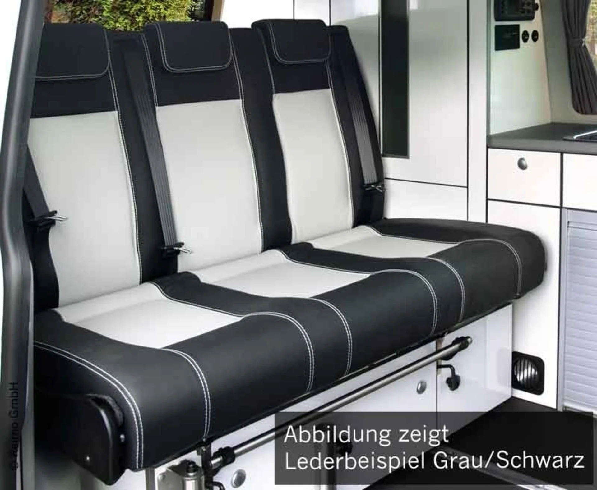 Banquette-lit Renault Trafic, Opel Vivaro, Fiat Talento, V3000 taille 8, cuir, 2 couleurs.