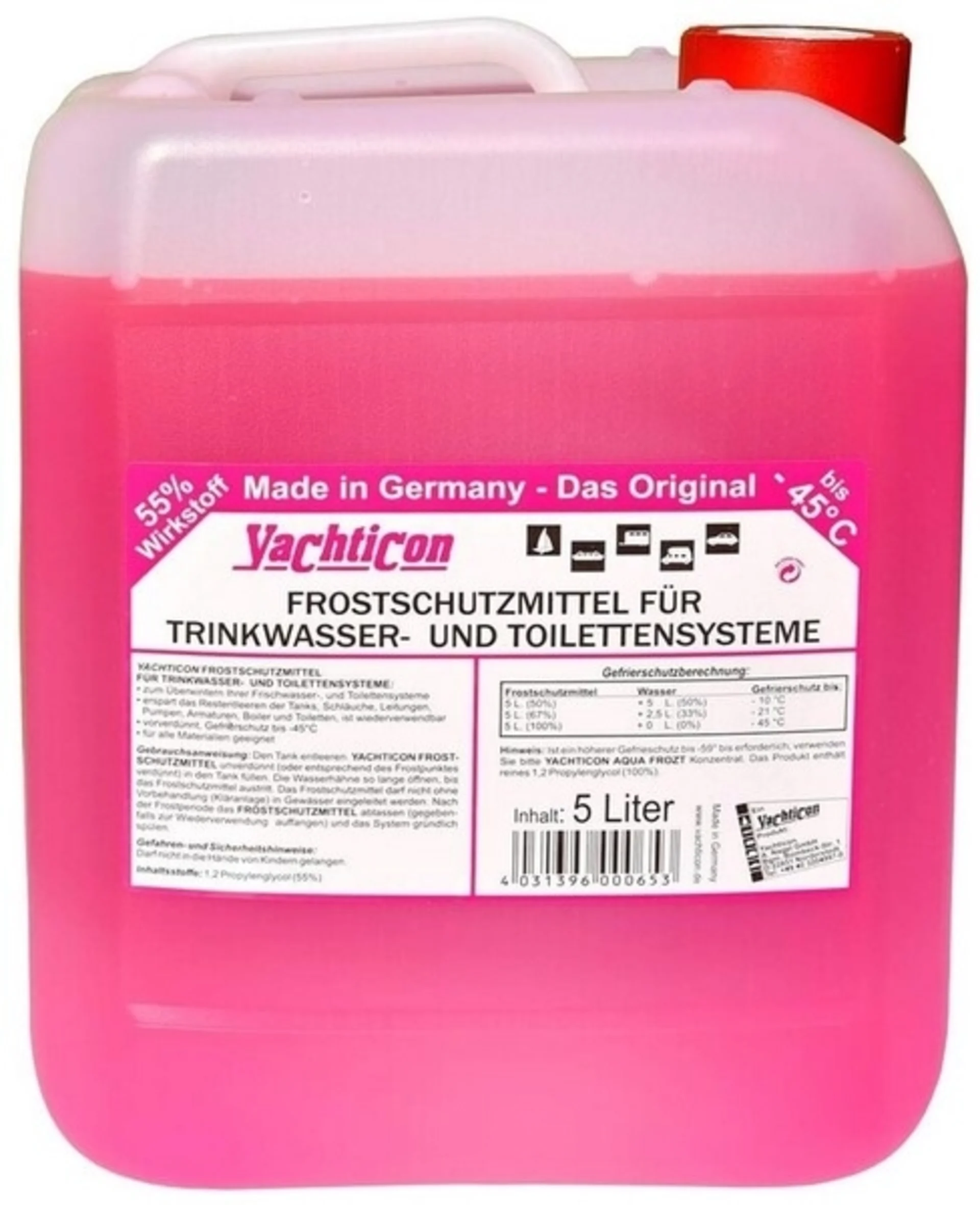 Frostschutzmittel für Trinkwasser- und Toilettensysteme - 5 l