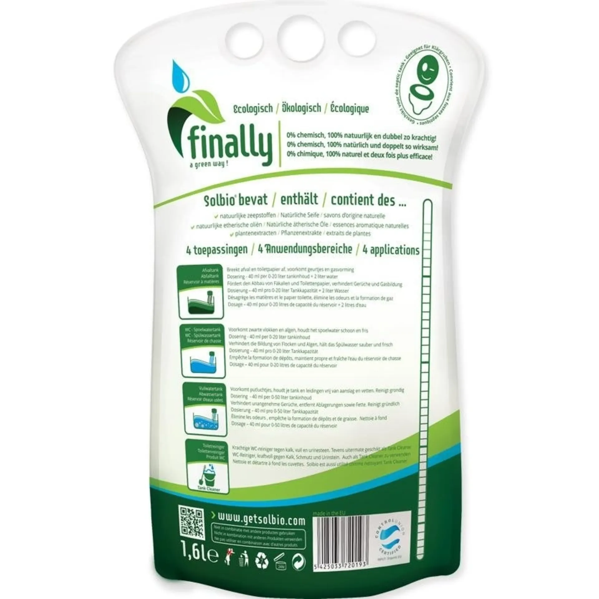 Solbio Original liquide sanitaire biologique 1,6 litre