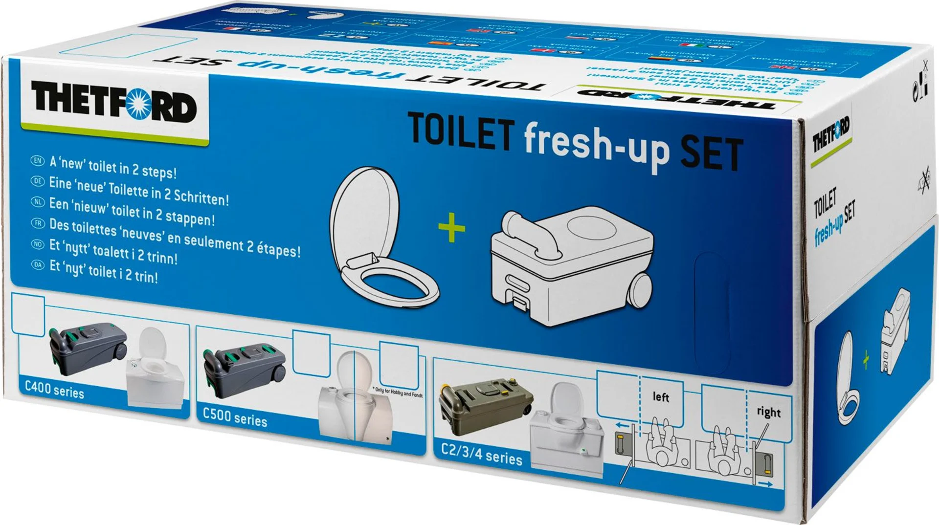 Thetford Fresh-Up Set C2 / C3 / C4 Serie Toiletten-Aufbereitungsset 2 teilig linkes Modell
