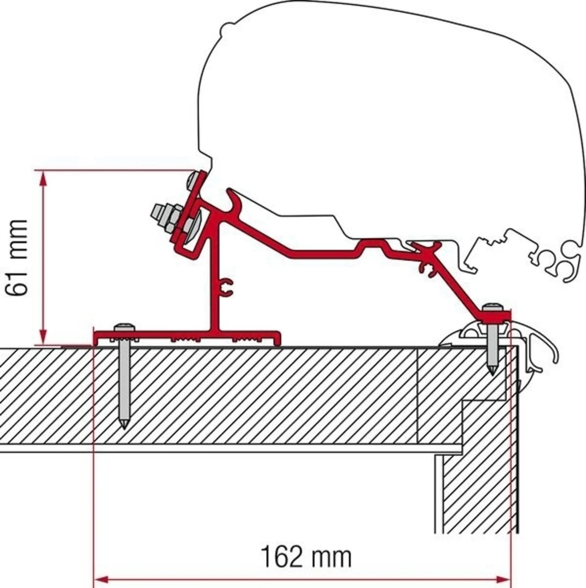 Wohnwagen-Adapter für Markise F65L und F80S - Caravan Roof 320cm