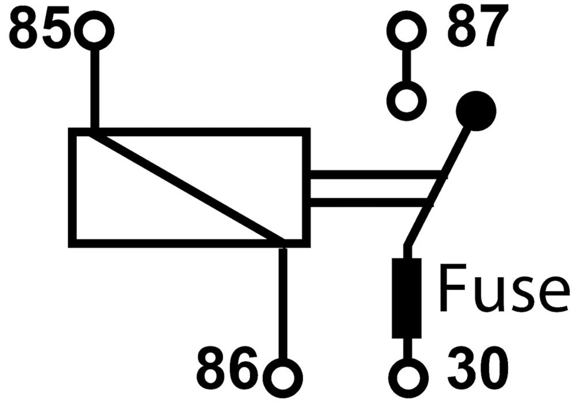 Mini-relais 0-1 6V 15A avec fusible