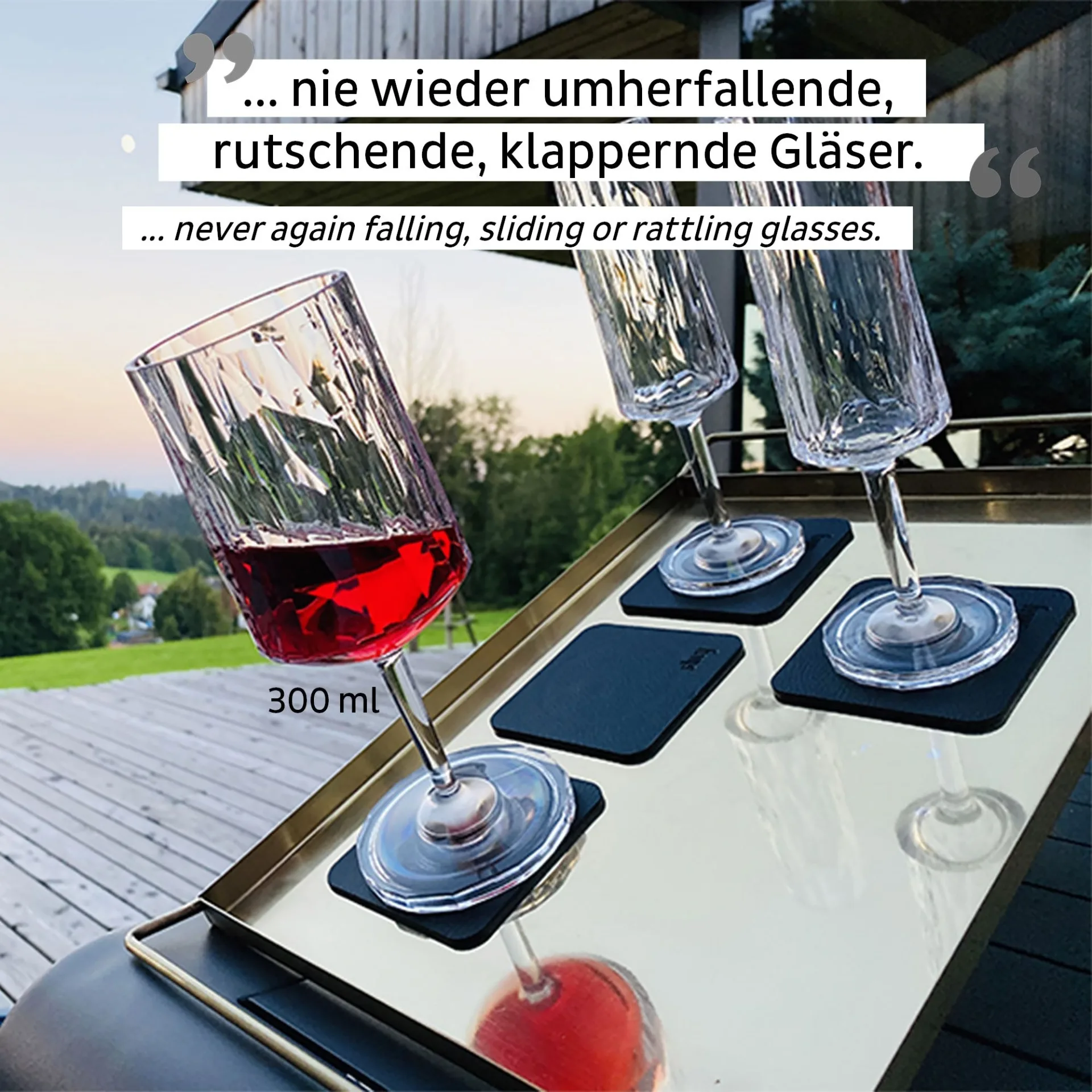 silwy® Verres en plastique magnétiques WEIN (set de 6) Hightech / 0,3 l