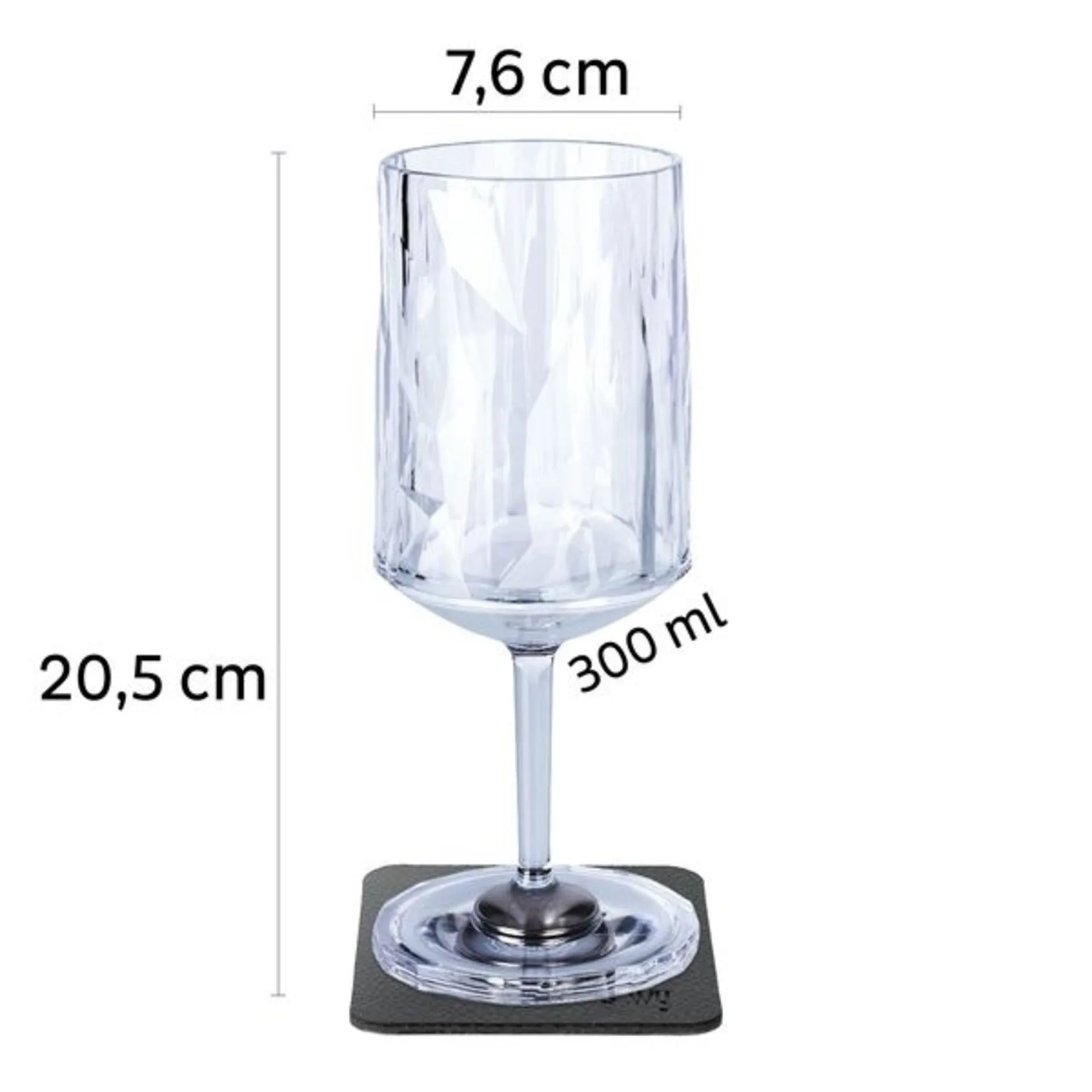 Magnetische Weingläser 2er-Set aus High-Tech-Kunststoff, 300ml, Höhe 20.5cm, Durchmesser 7.6cm