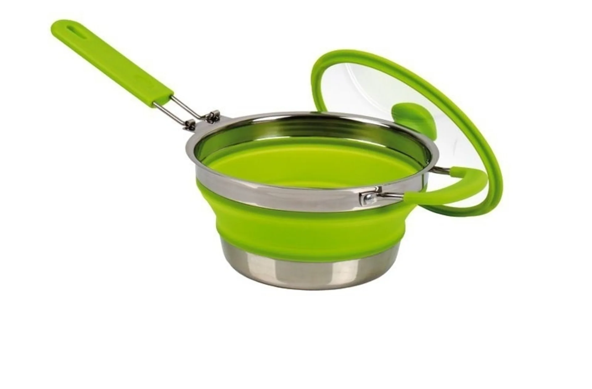 Camp4 Poêle/casserole pliable en silicone avec couvercle et poignée rabattable