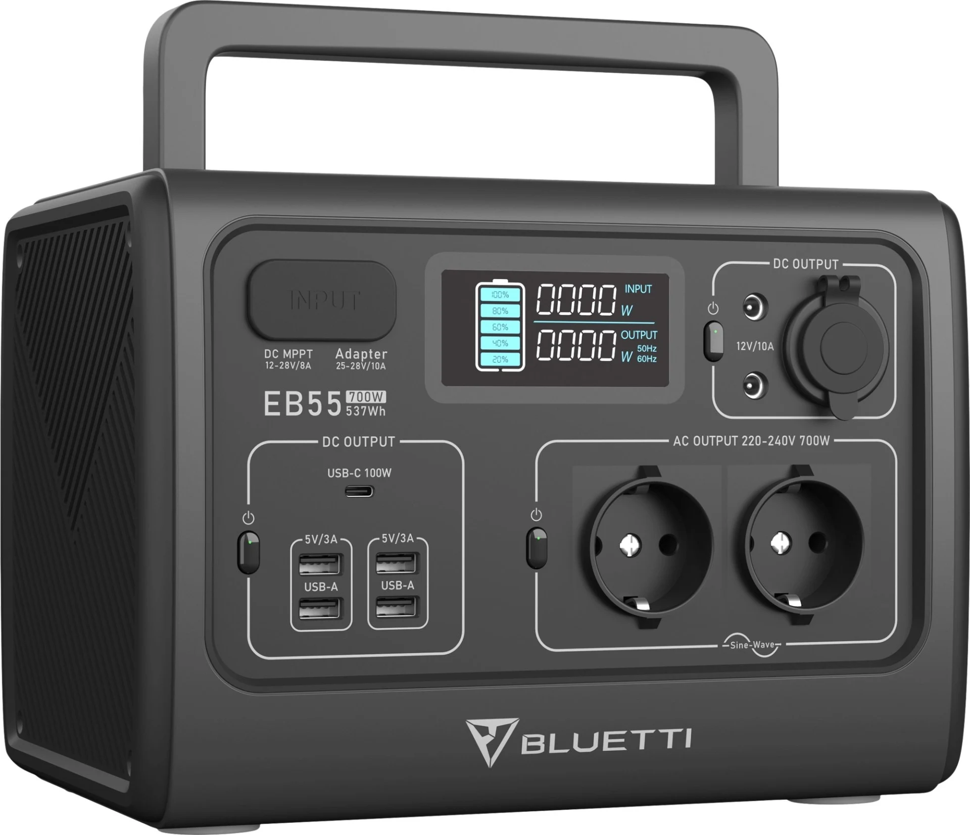 Station d'alimentation portable BLUETTI EB55 - Bleu - UE