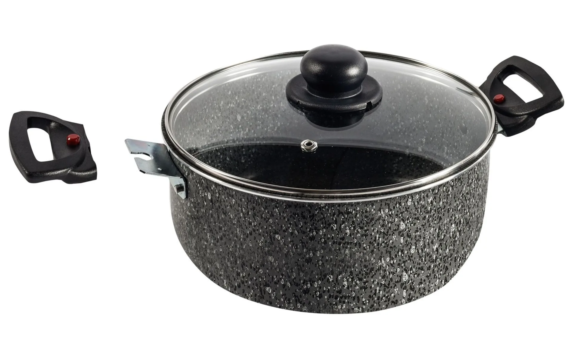 Berger Aluminium Kochtopf Stone Rock mit Glasdeckel 20 cm