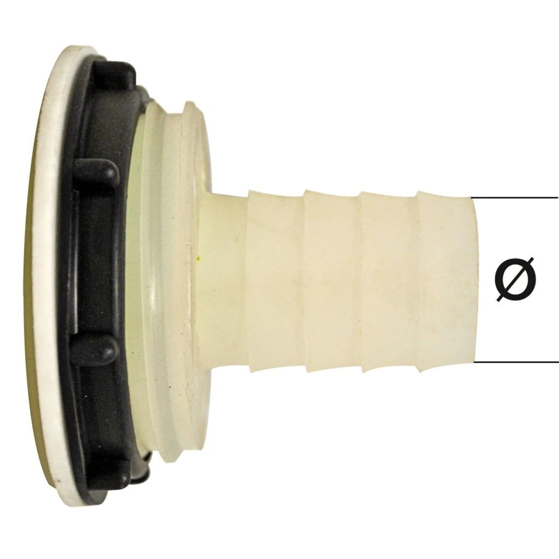 Tankanschlussstutzen 40 mm mit Kontermutter, SB-verpa
