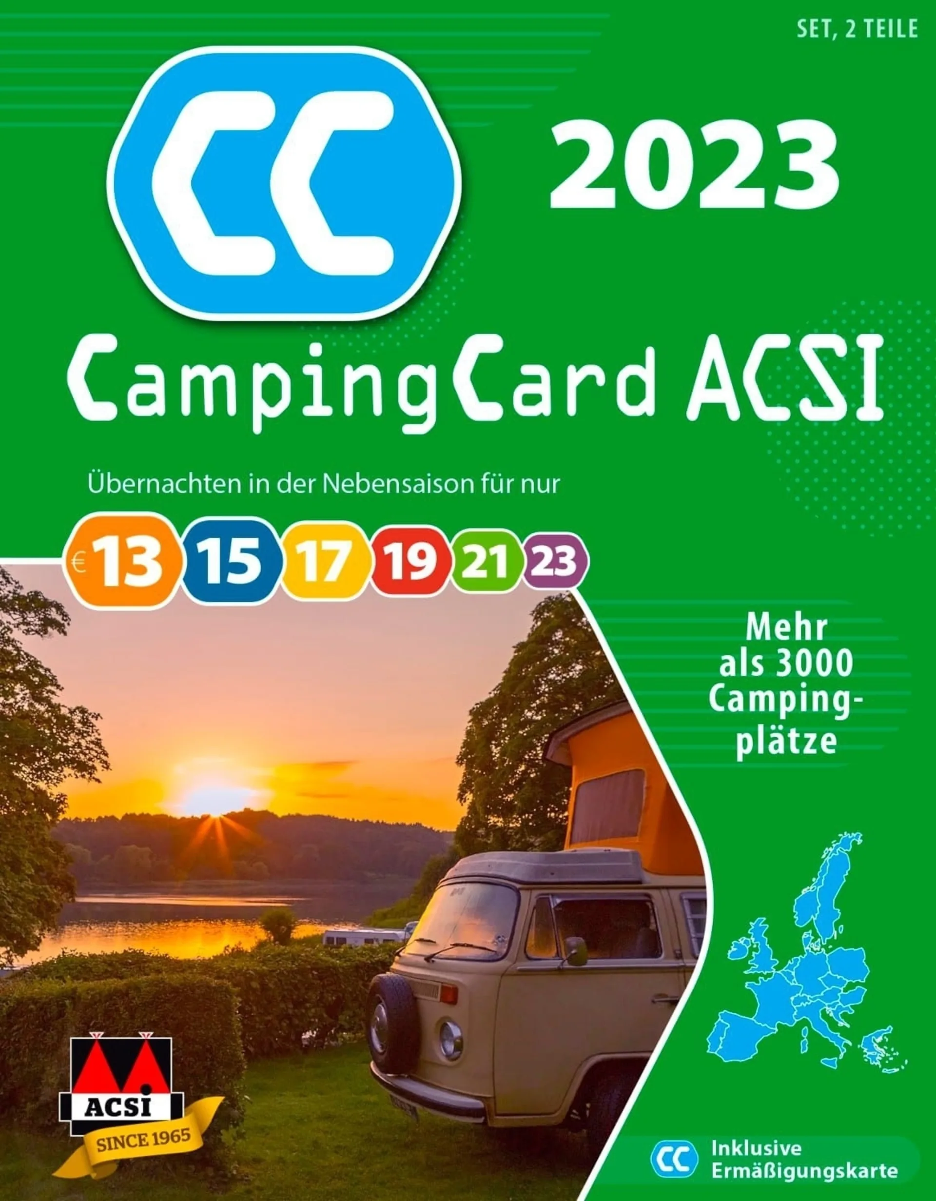 ACSI CampingCard 2023 Campingführer mit Ermässigun
