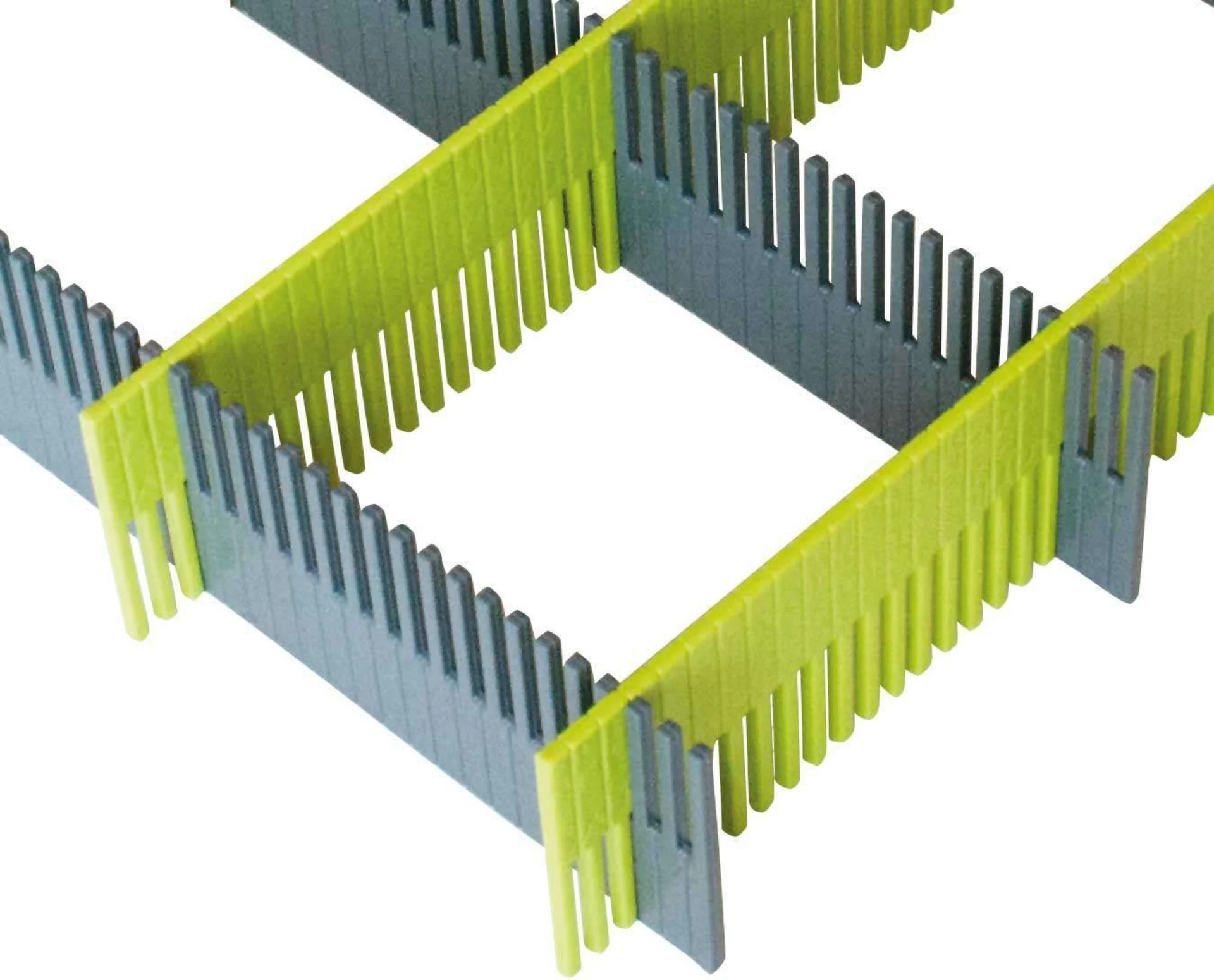 Purvario Pure Light Edition Stauleisten Set für Schubladen 8 Stück anthrazit / lime