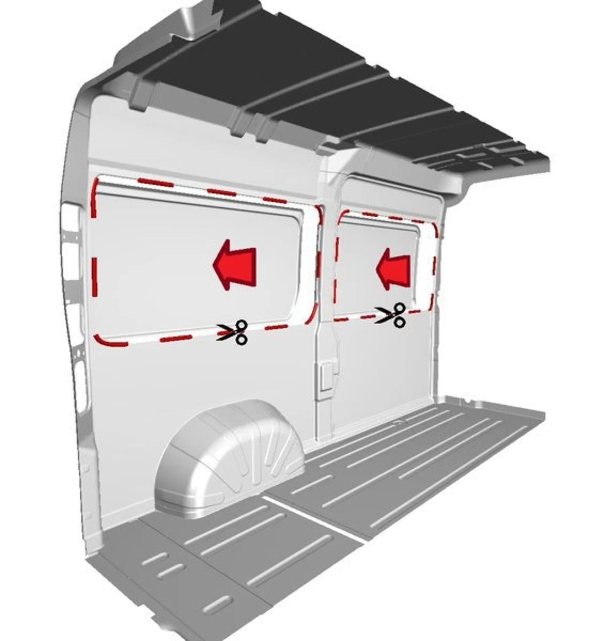 Mercedes-Benz Sprinter Seitenverkleidung und Innenverkleidungs-Platten, grau