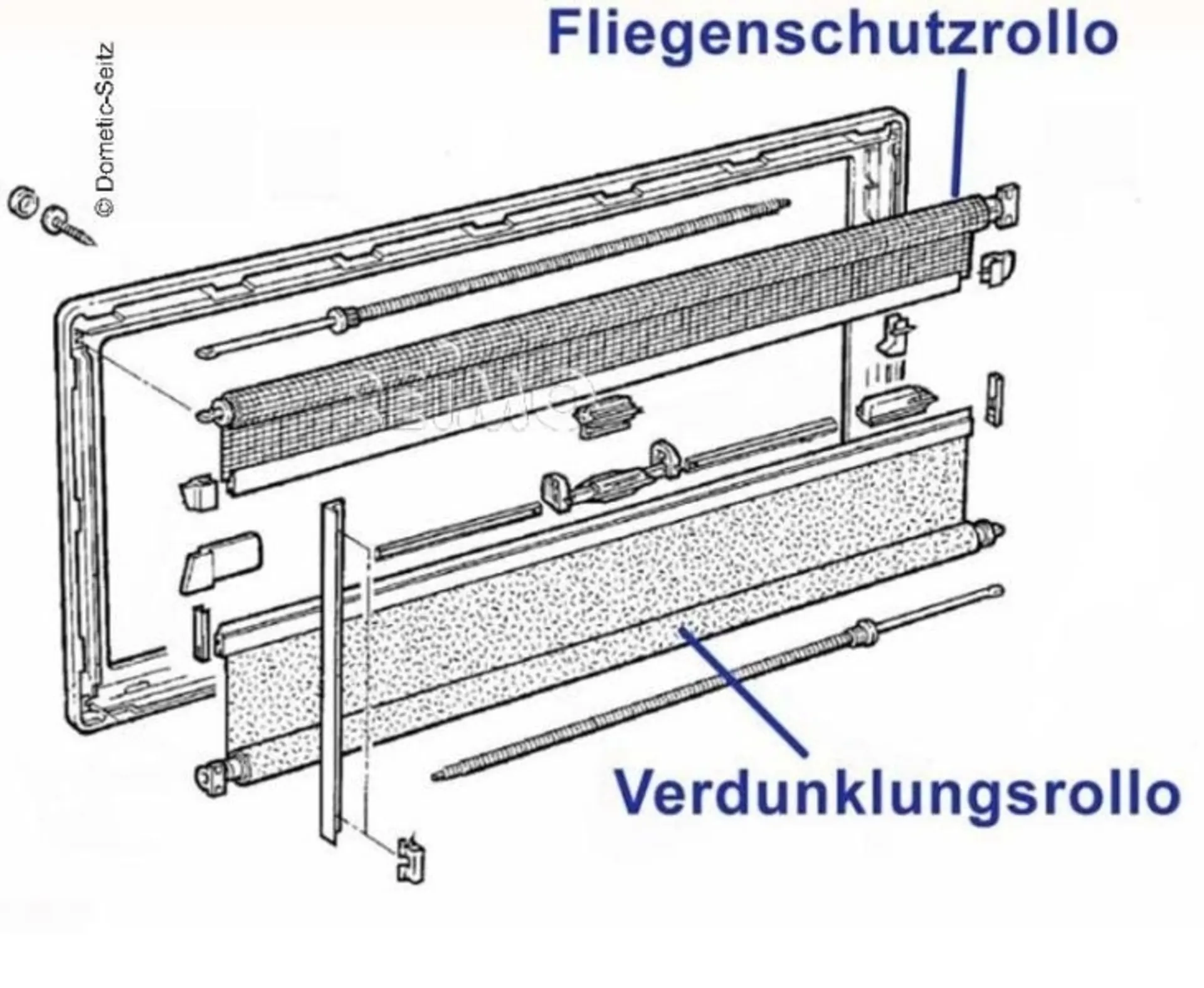 Store d'obscurcissement pour fenêtre S4, cadre intérieur blanc - 1100x550mm