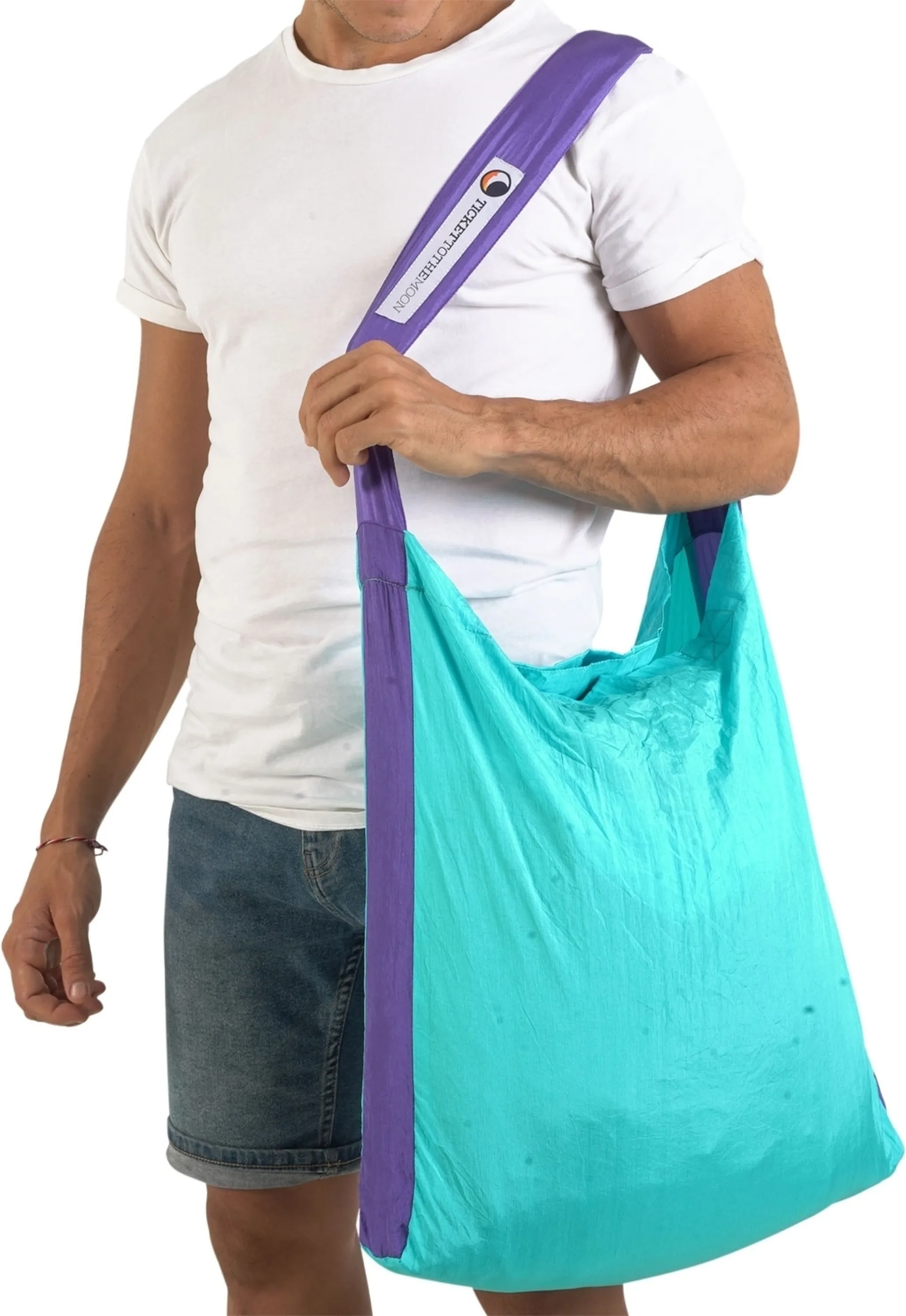Sac à bandoulière Ticket to the Moon Eco Bag Large, 30 litres, turquoise / violet