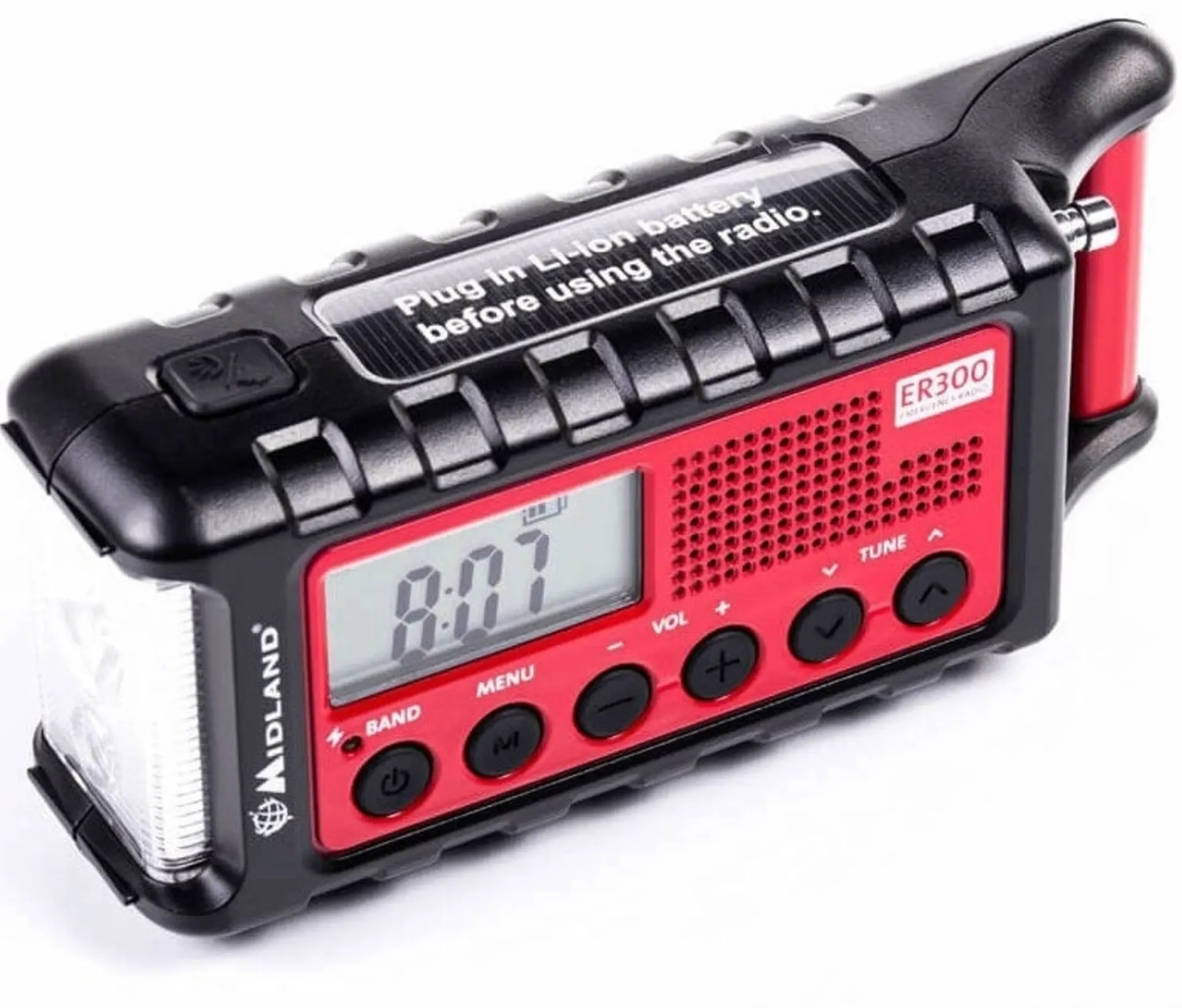 Midland ER 300 Outdoor Kurbel Radio mit Solar, Powerbank und Lampe