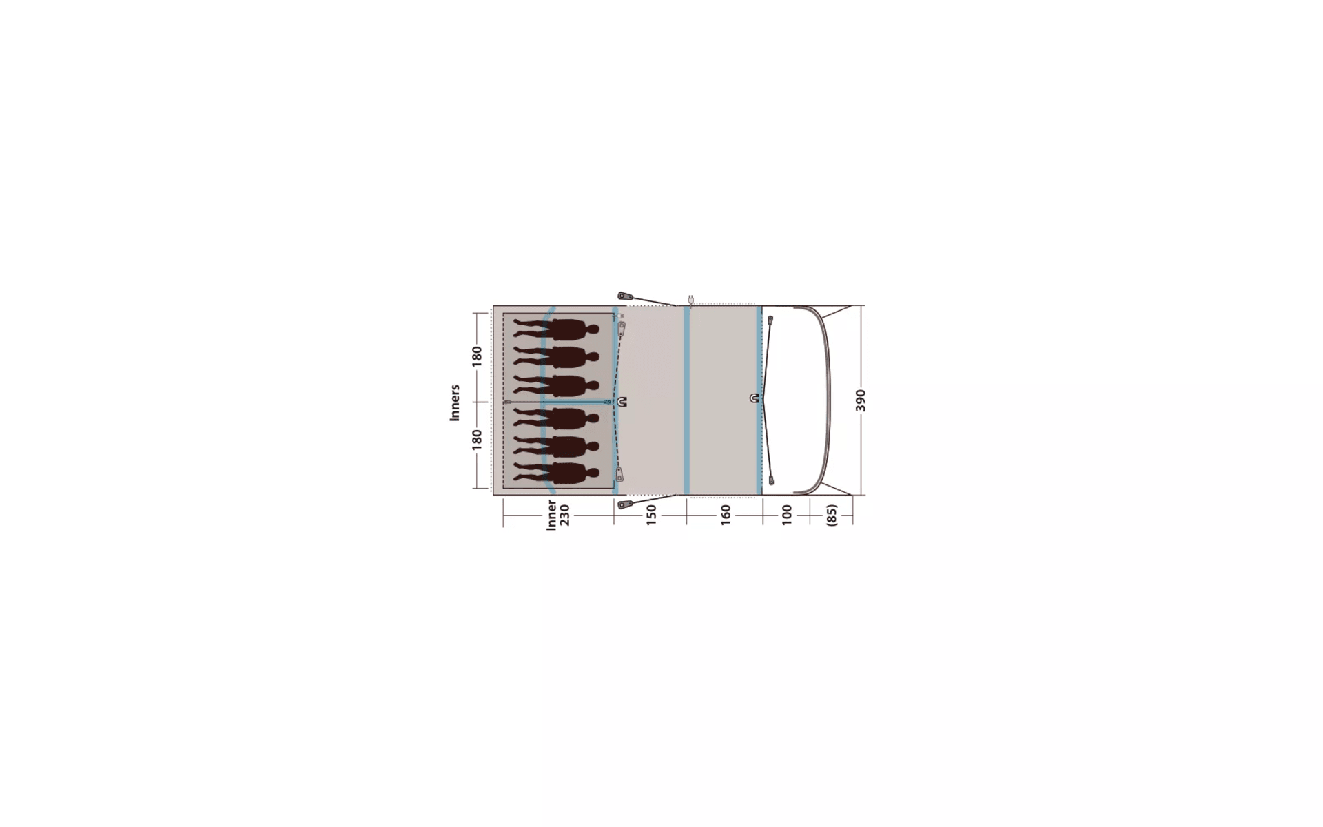Outwell Hayward Lake 6ATC aufblasbares Tunnelzelt 6 Personen