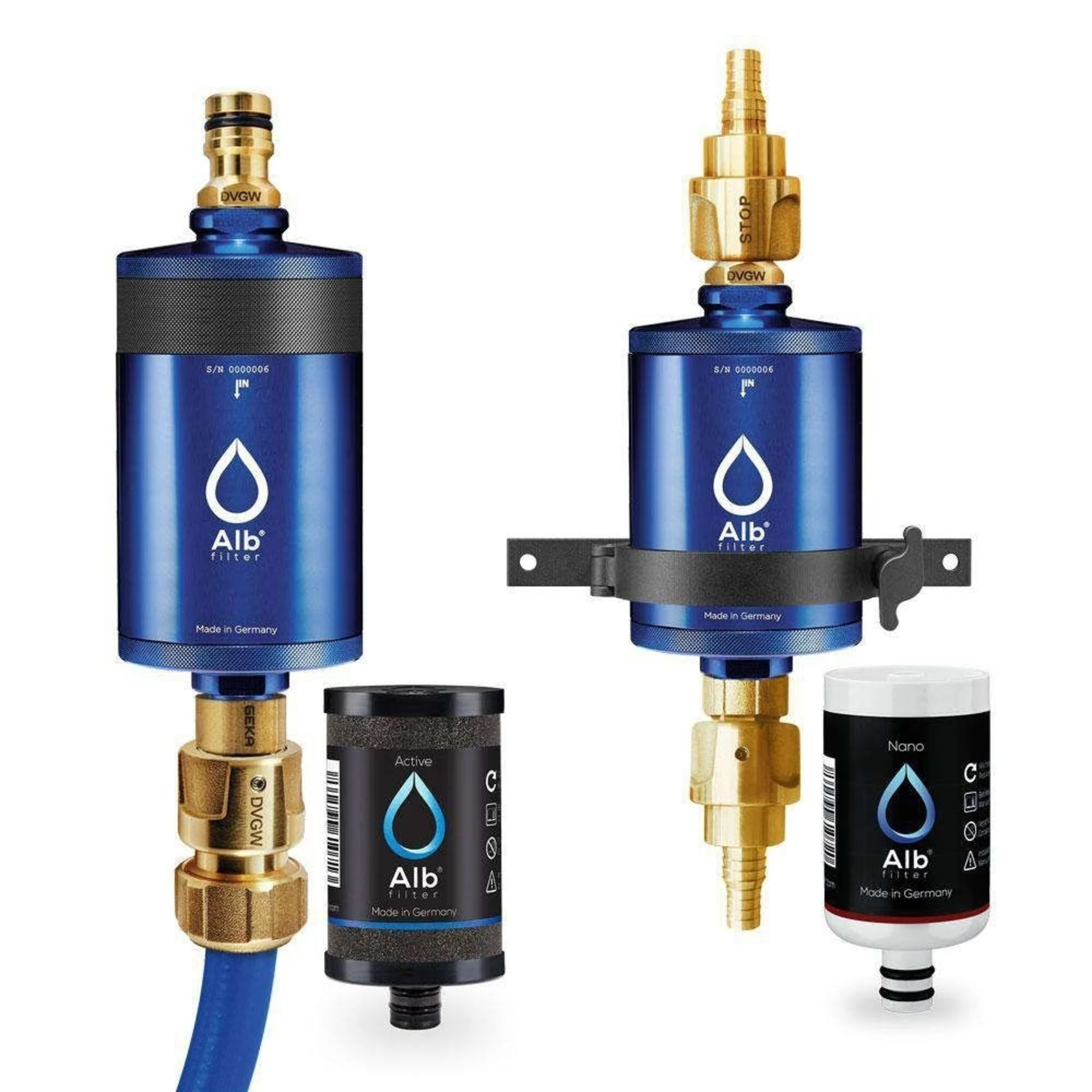 Alb Filter® PRO CAMPER Set Trinkwasserfilter Kombination - Mit GEKA Anschluss - Blau