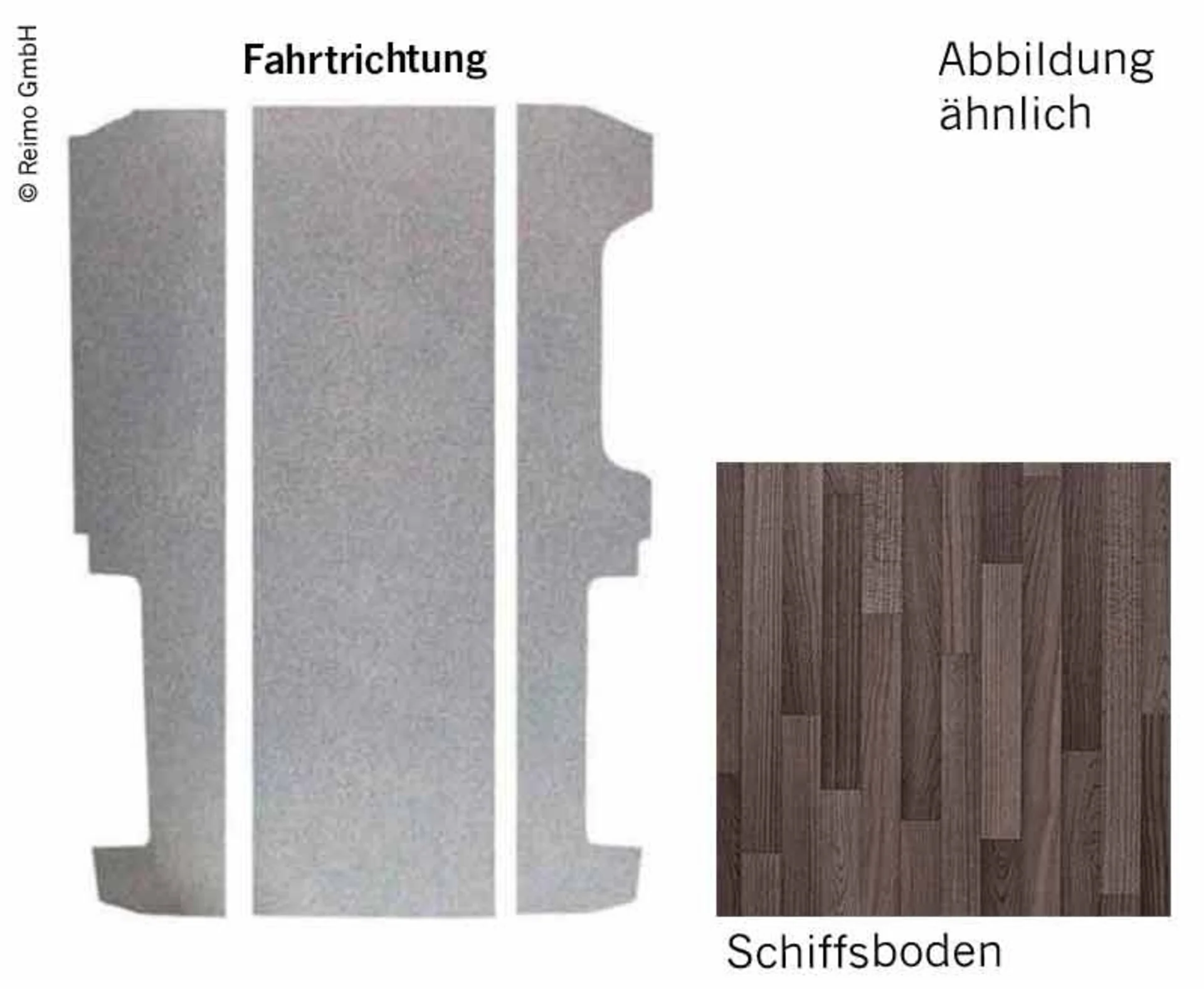 Bodenplatte VW T6/T5 KR 3-tlg.826 mm Trio Style Rechtslenker VW Einstiegsleiste