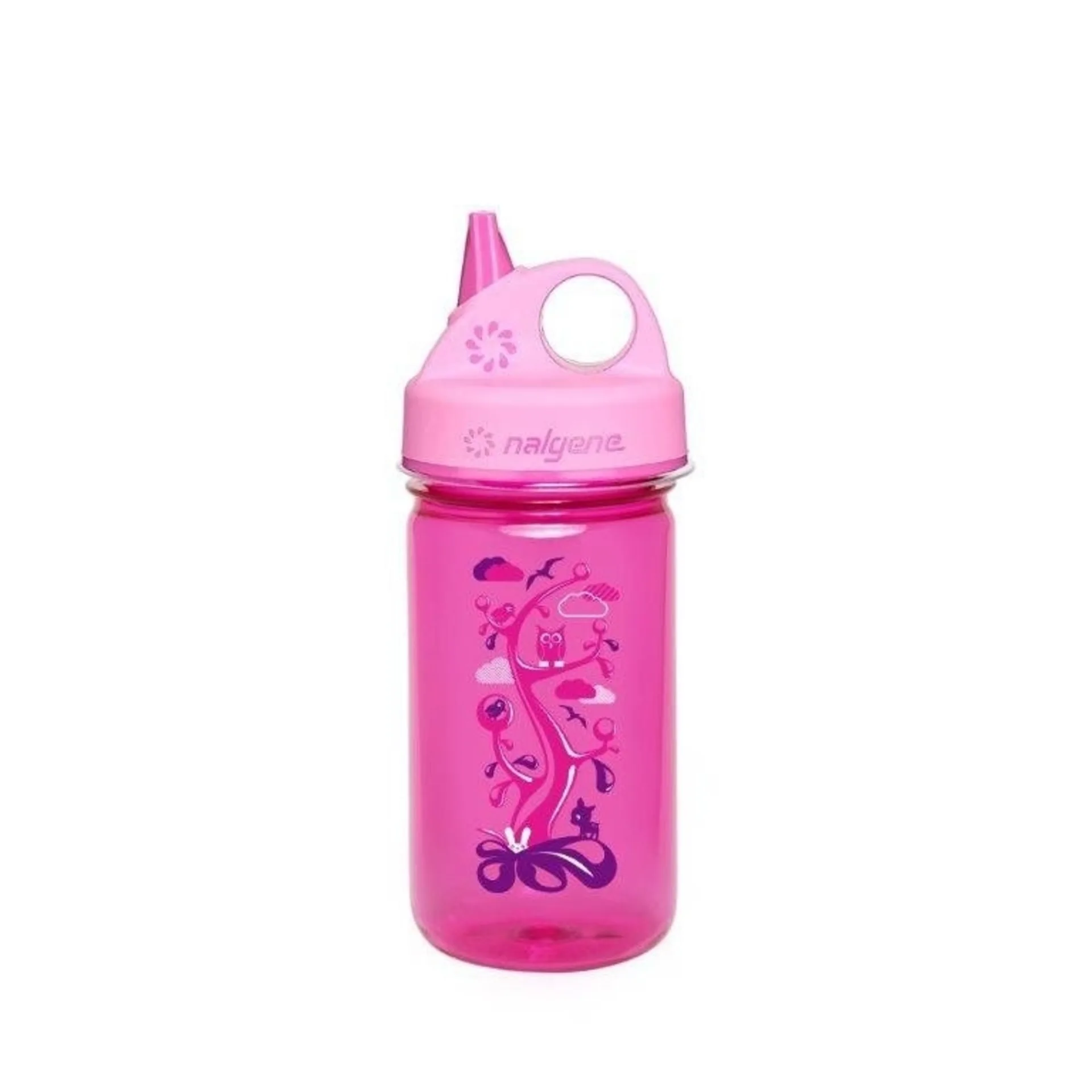 Grip-n-Gulp Pink w/Woodland Art Nalgene Trinkflasche Kids