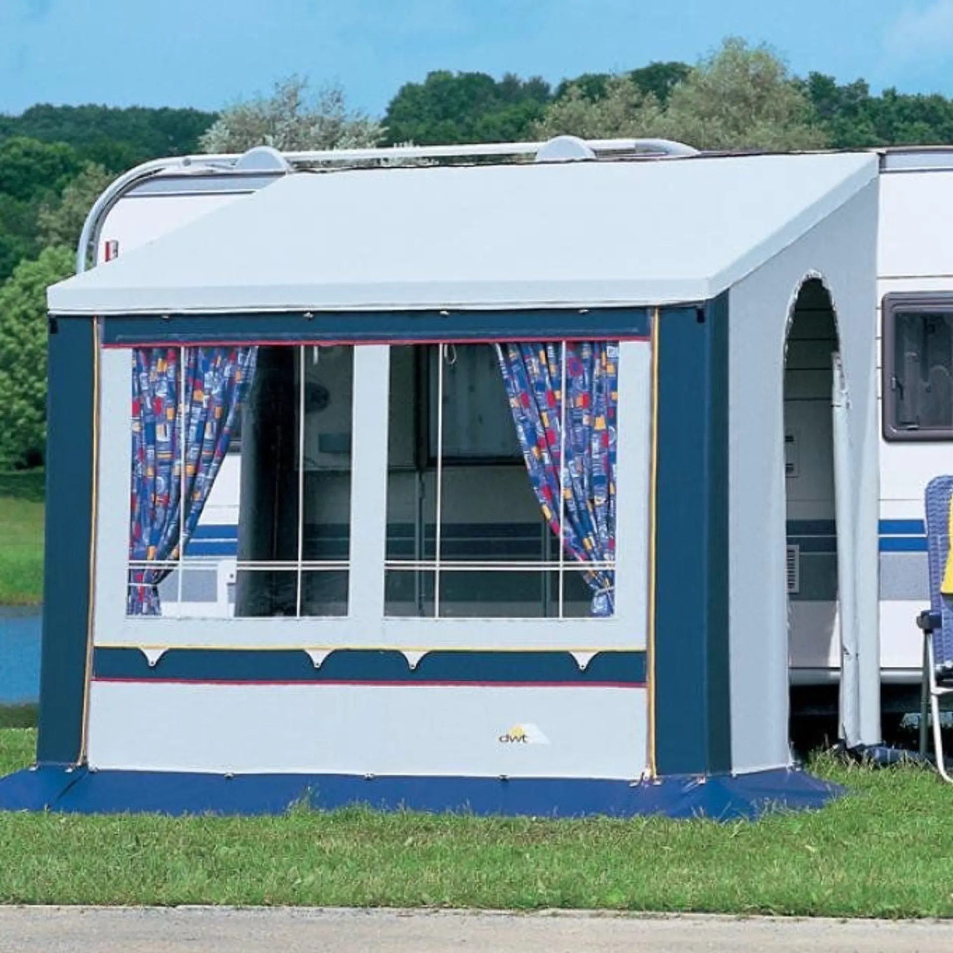 DWT Cortina II Auvent toutes saisons bleu 400 x 210 cm