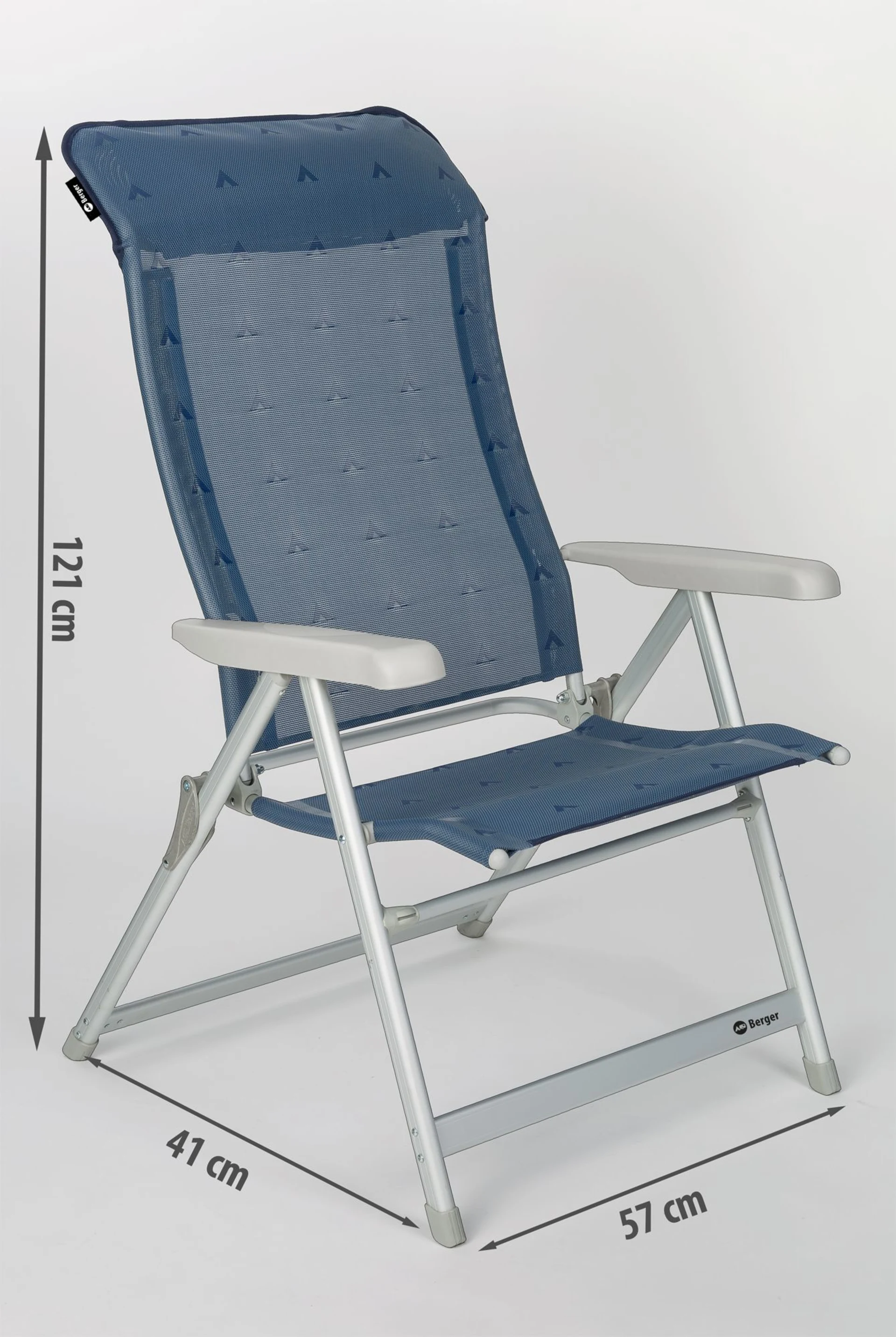 Berger Luxus XL fauteuil pliant bleu