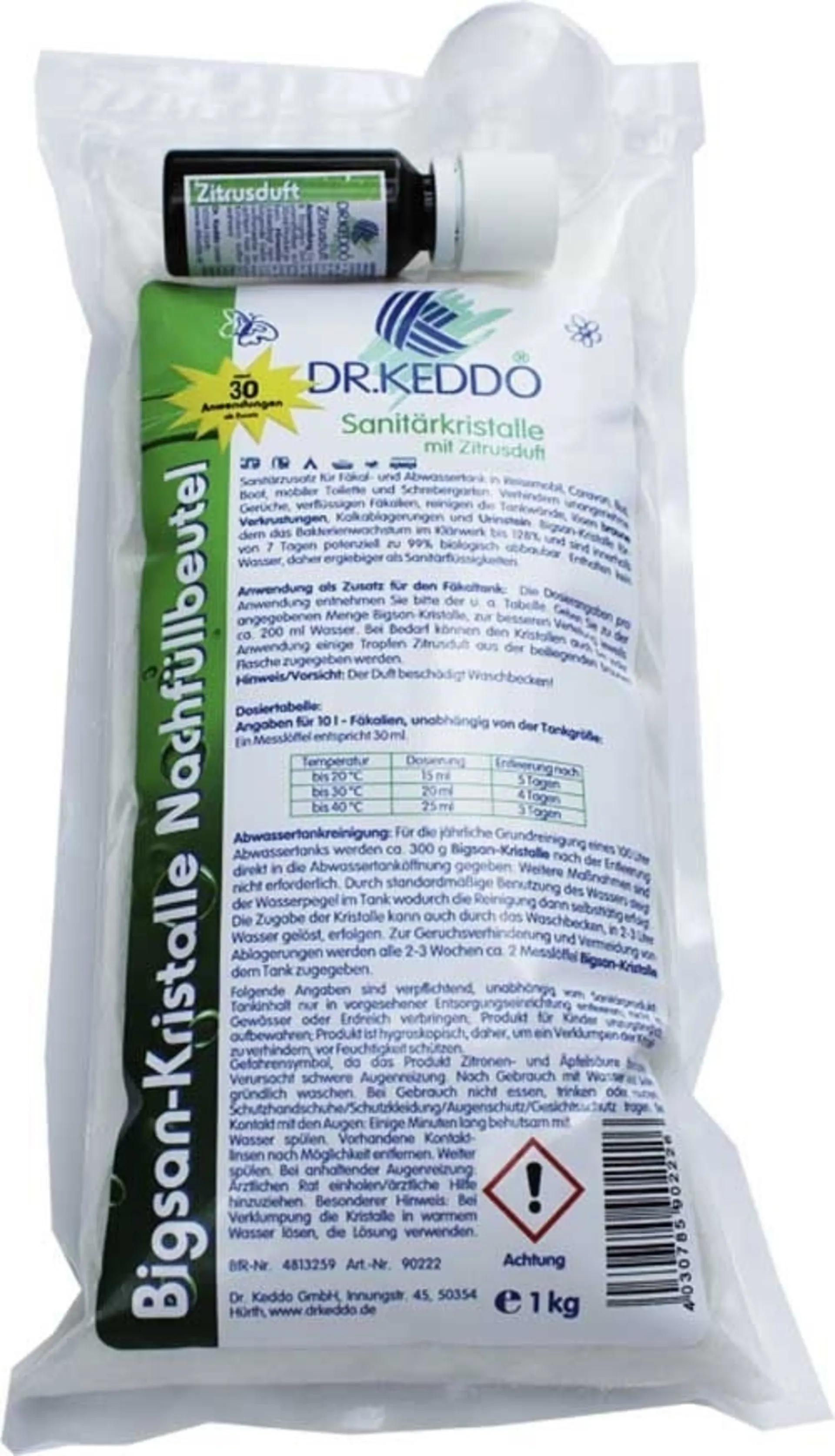 Dr. Keddo Bigsan-Kristalle Sanitärprodukt 1.000 g Nachfüllbeutel
