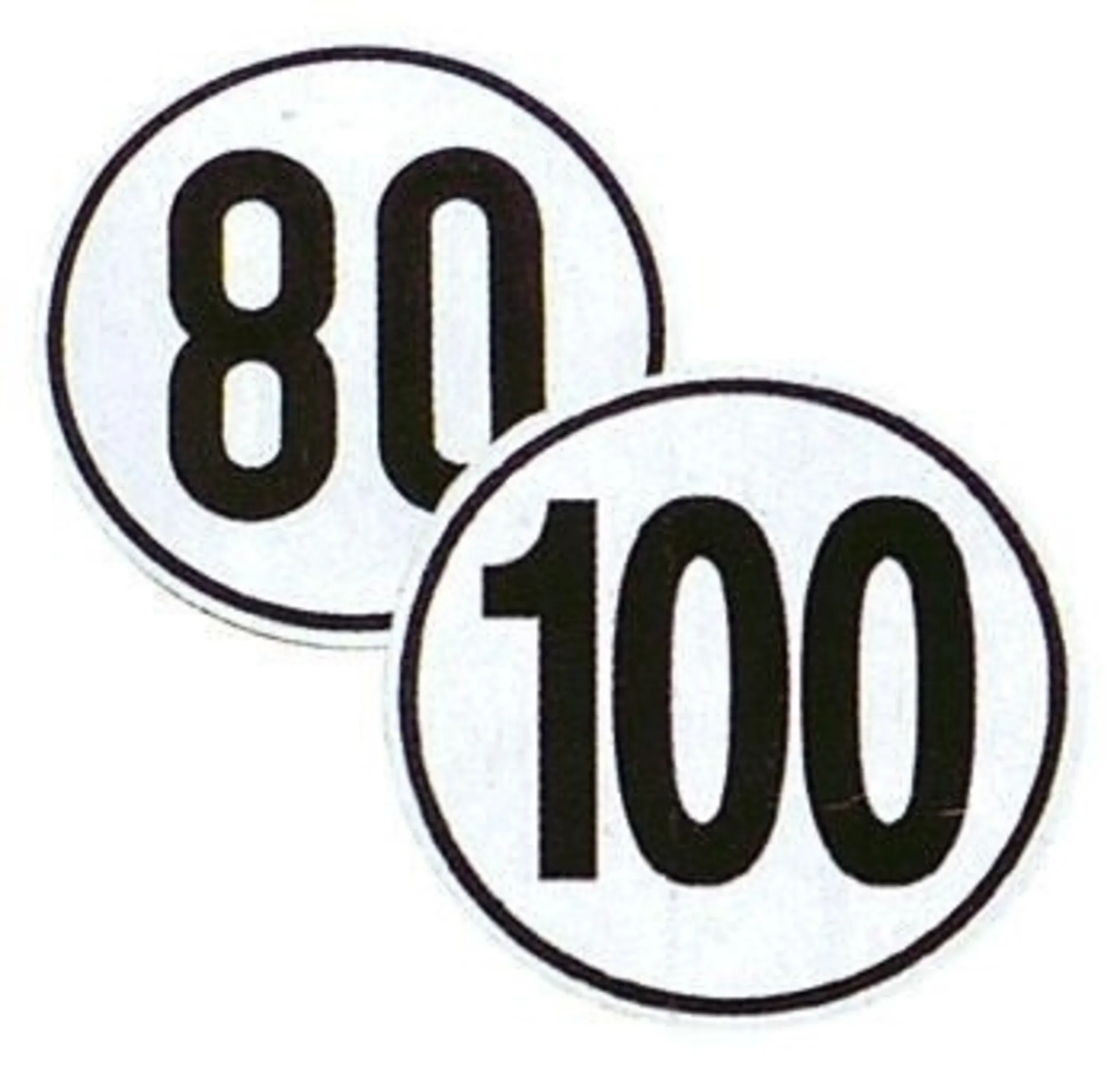Sicherheitsschild Tempo 80 Aufkleber