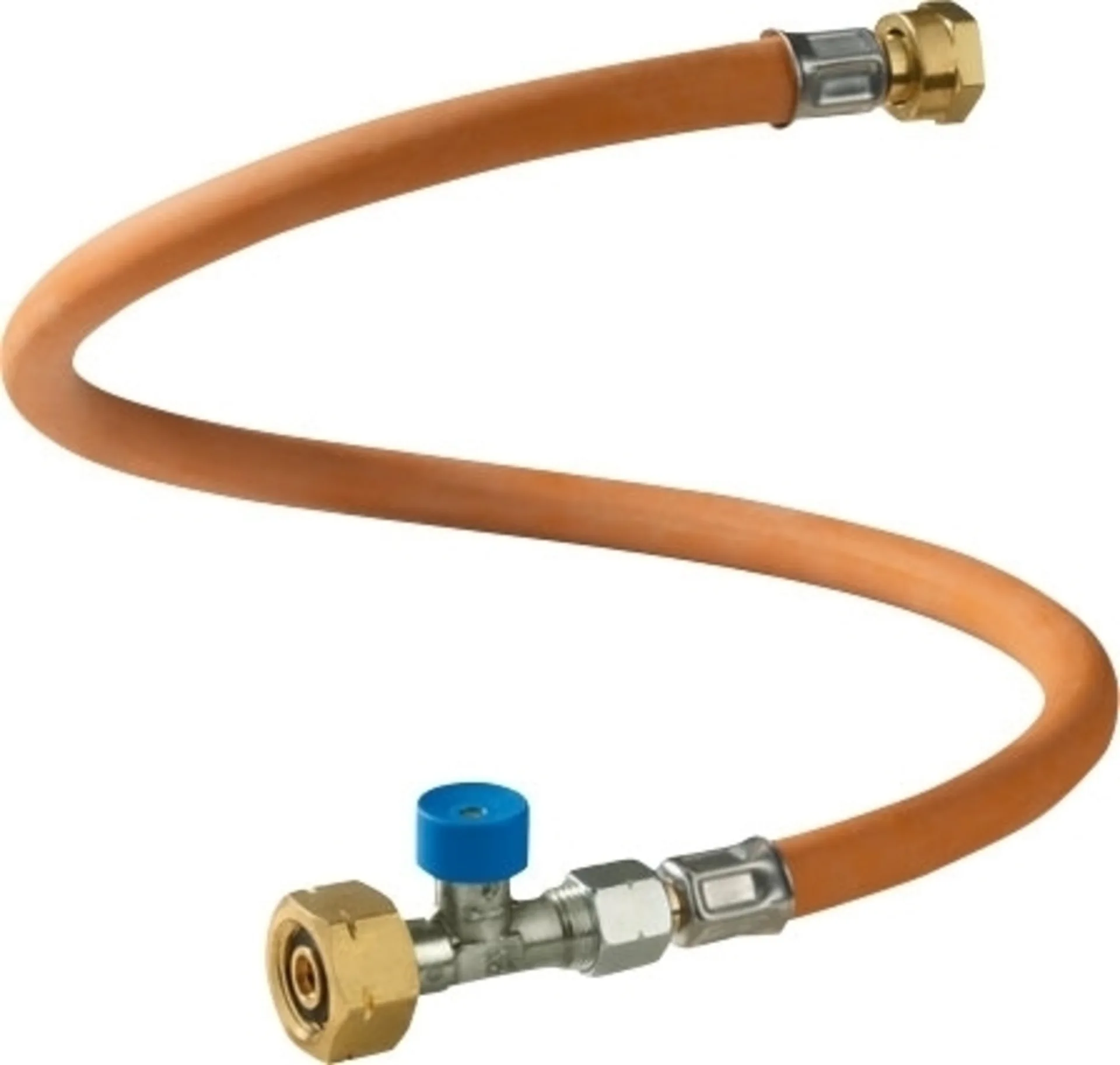 GOK Tuyau à gaz haute pression 45 cm / G. 8 avec sécurité de rupture de tuyau pour EU Shell ; B ; CZ ; DK ; E ; GB ; HR ; IRL ; NL ; PL ; SK ; SLO