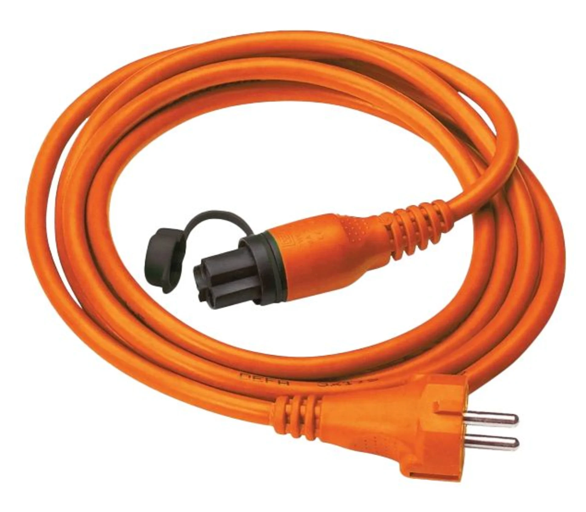 DEFA - 230 VAC MiniPlug Anschlusskabel 15.0 m flexible Ausführung, Netzanschlusskabel, orange