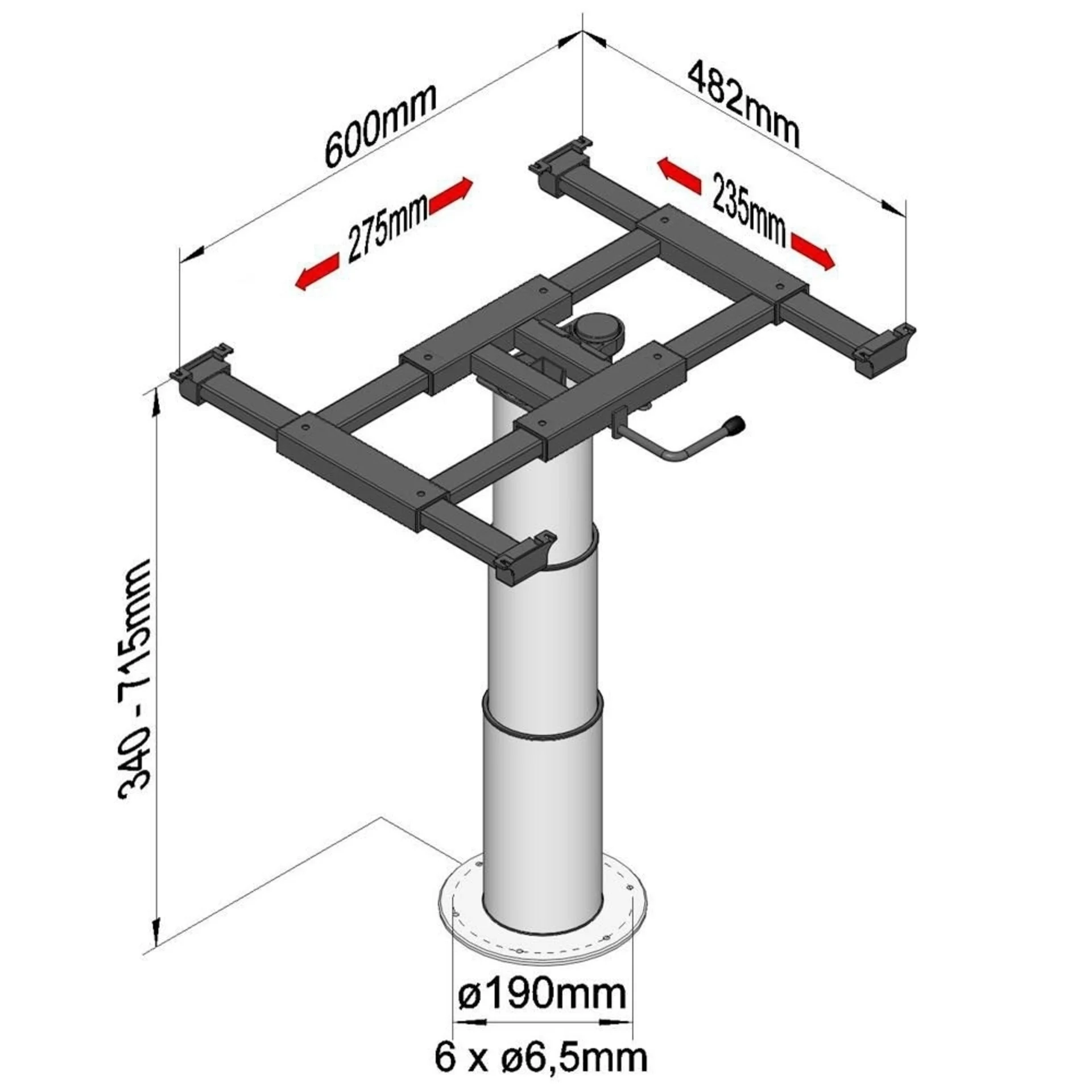 Colonne élévatrice avec déplacement x/y