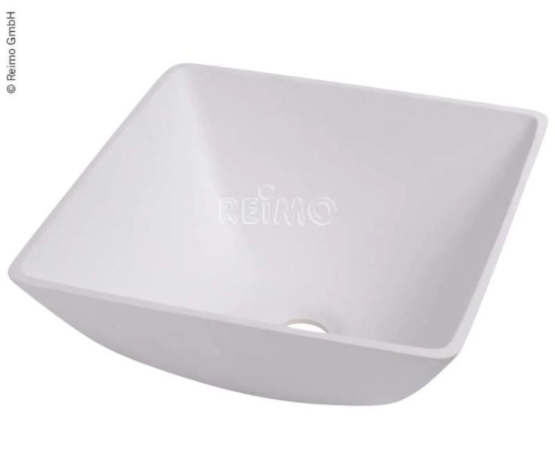 Viereckiges Design-Waschbecken in Weiss, Masse: B 330 x T 330 x H 135 mm