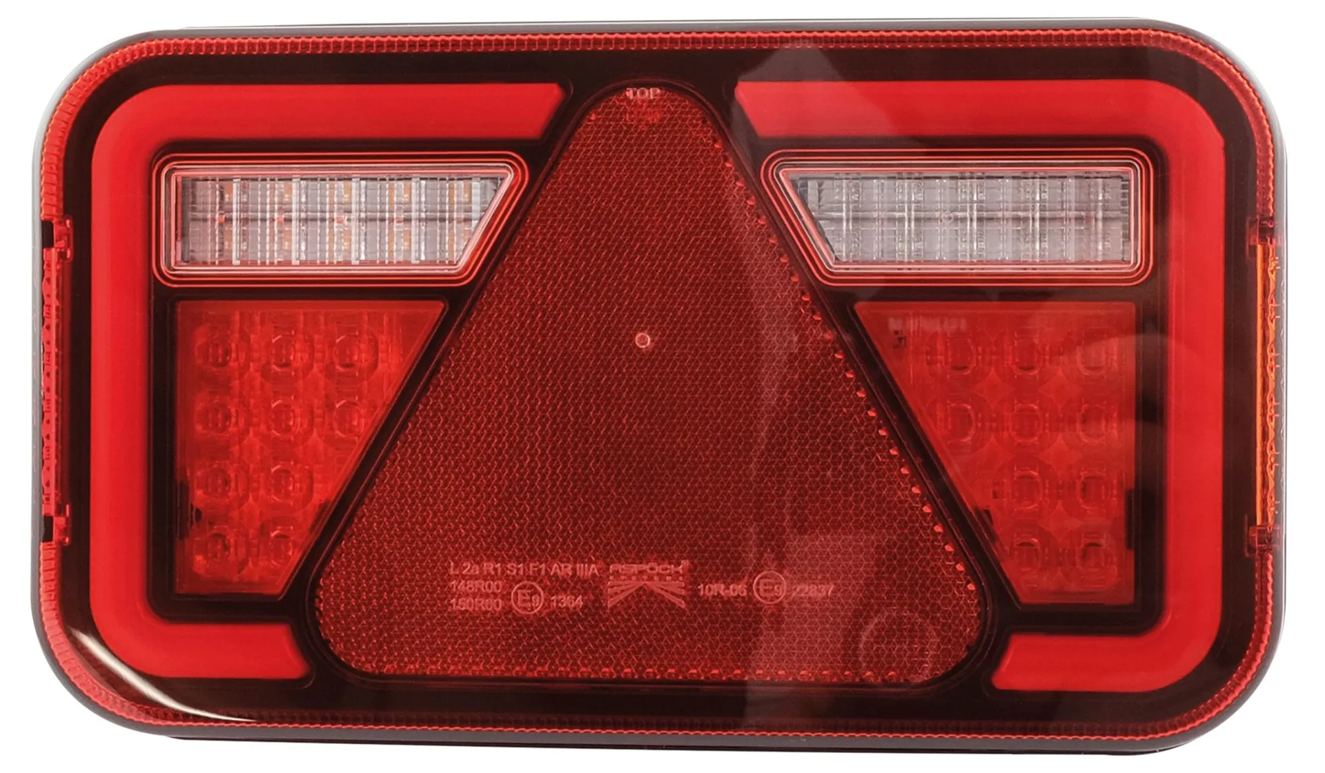Aspöck - LED-Schlussl. MultiLED IV 12/24 V links 241 x 141 x 51 mm, 5-Pol Bajonett, NSL, KZL