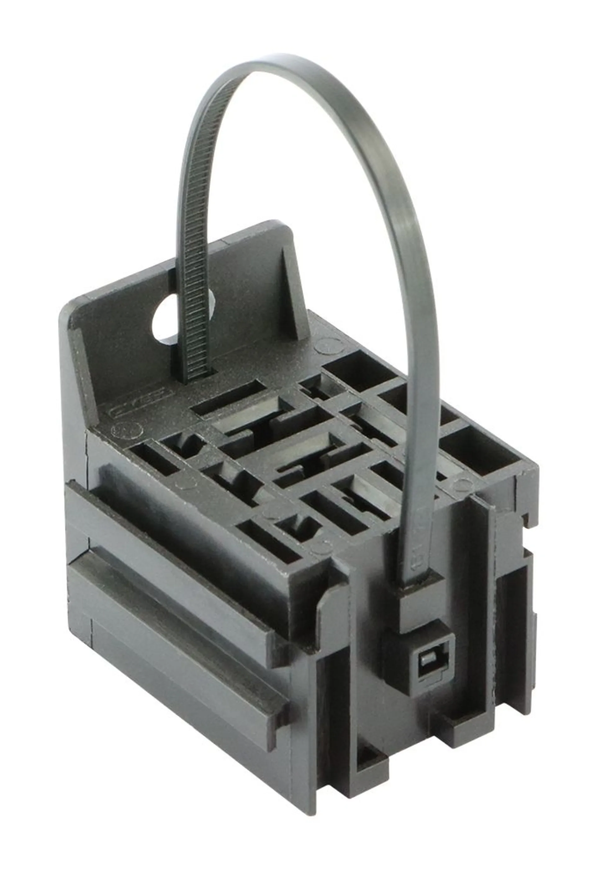 Sockel zu Minirelais universal mit Kabelbinderbef. 9-pol., mit Kabelbinderaufnahme