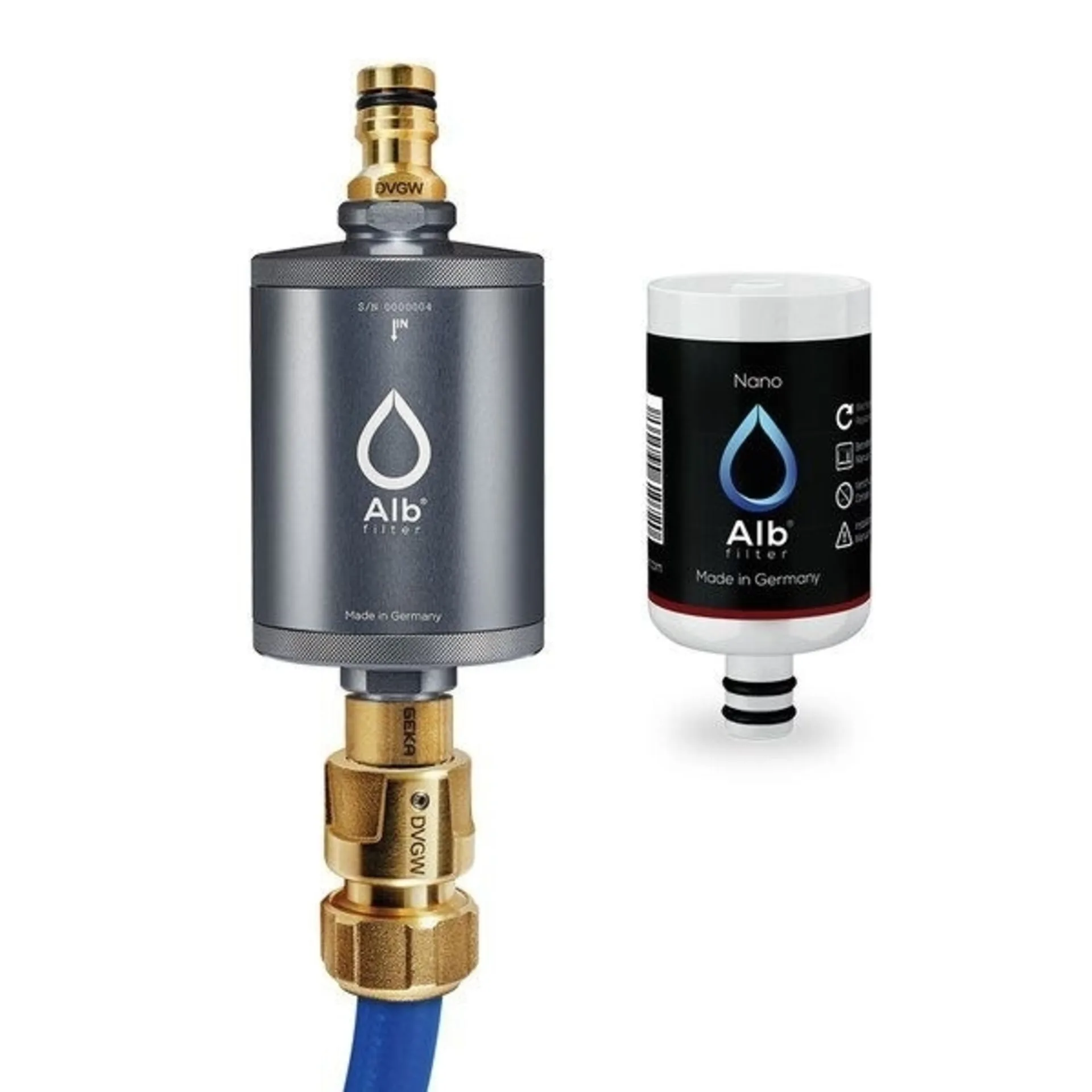 Filtre à eau potable MOBIL Nano avec titane et raccord hybride GEKA