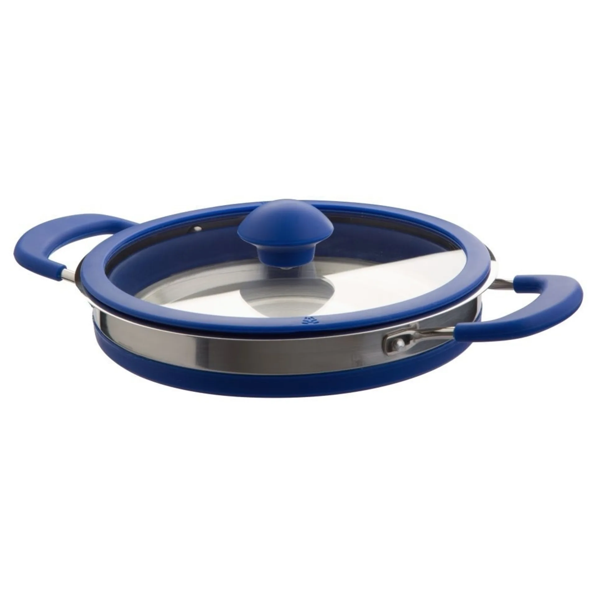 Berger Falt-Topf mit Deckel 1,7 Liter blau / silber