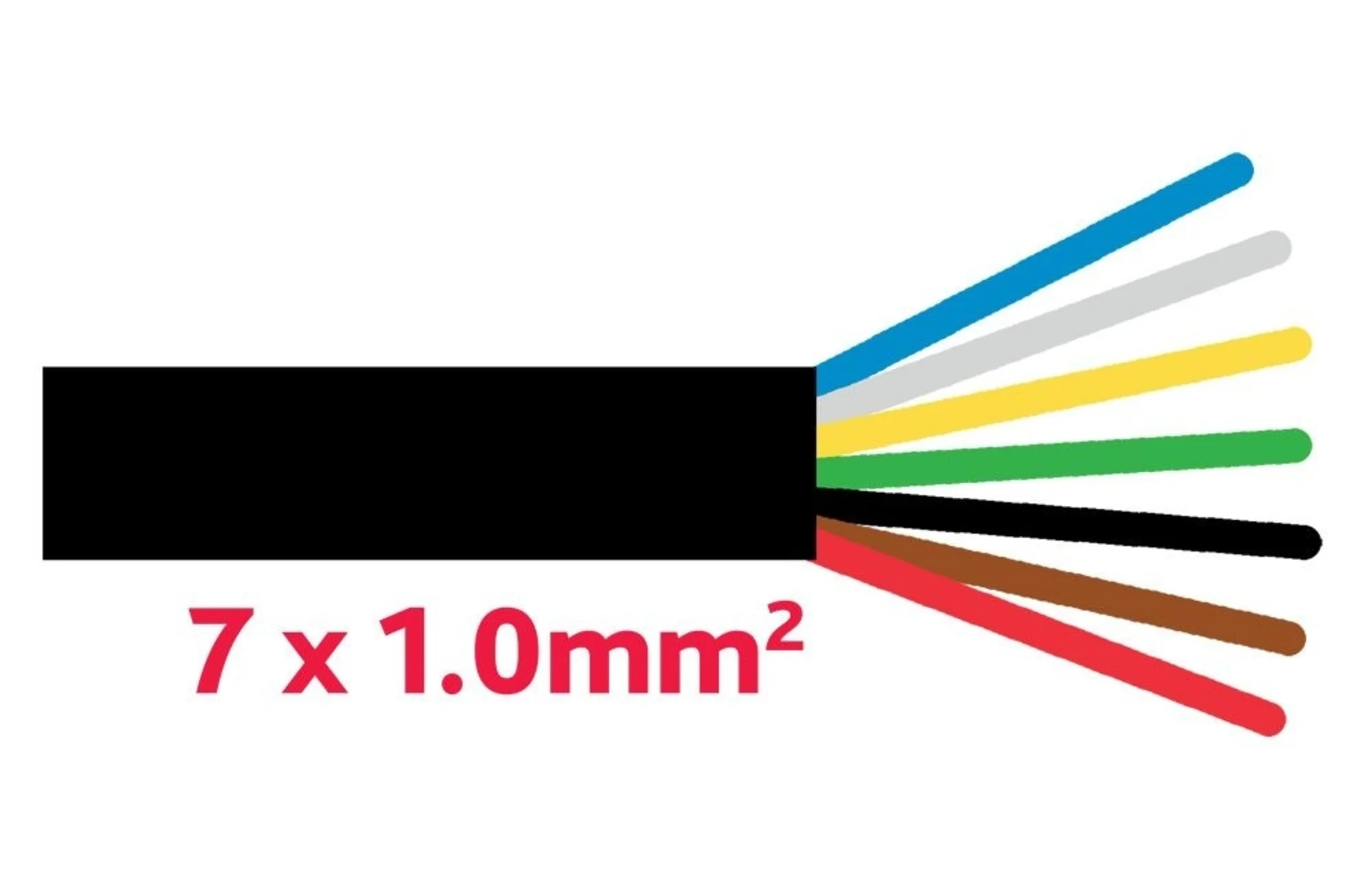 Aspöck Anhängerkabel 7x1.0mm2 ø 7.3mm, Farben nach ISO
