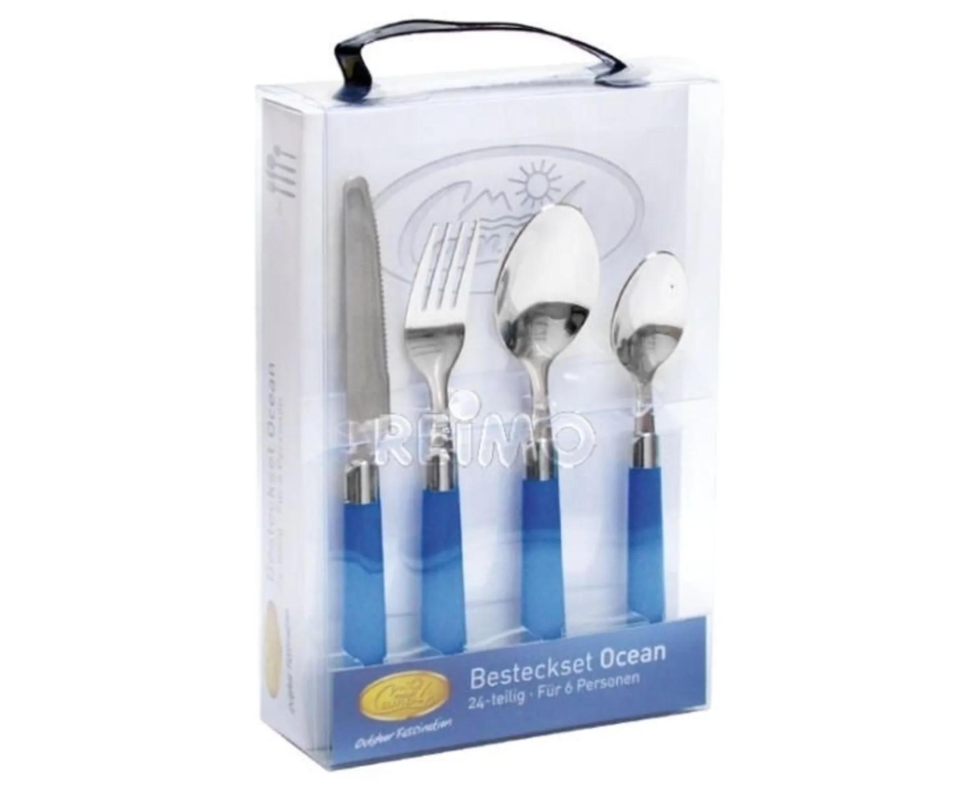 Couverts pour 6 personnes OCEAN bleu 24 pcs 18/10 Ed