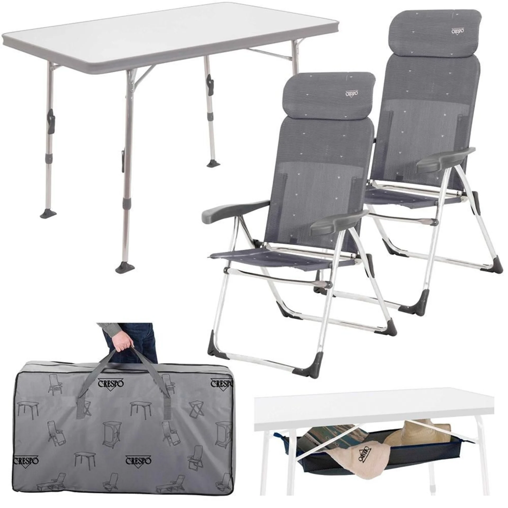 Crespo AL/213-CT Komplettset 5tlg Tisch + 2 Stühle