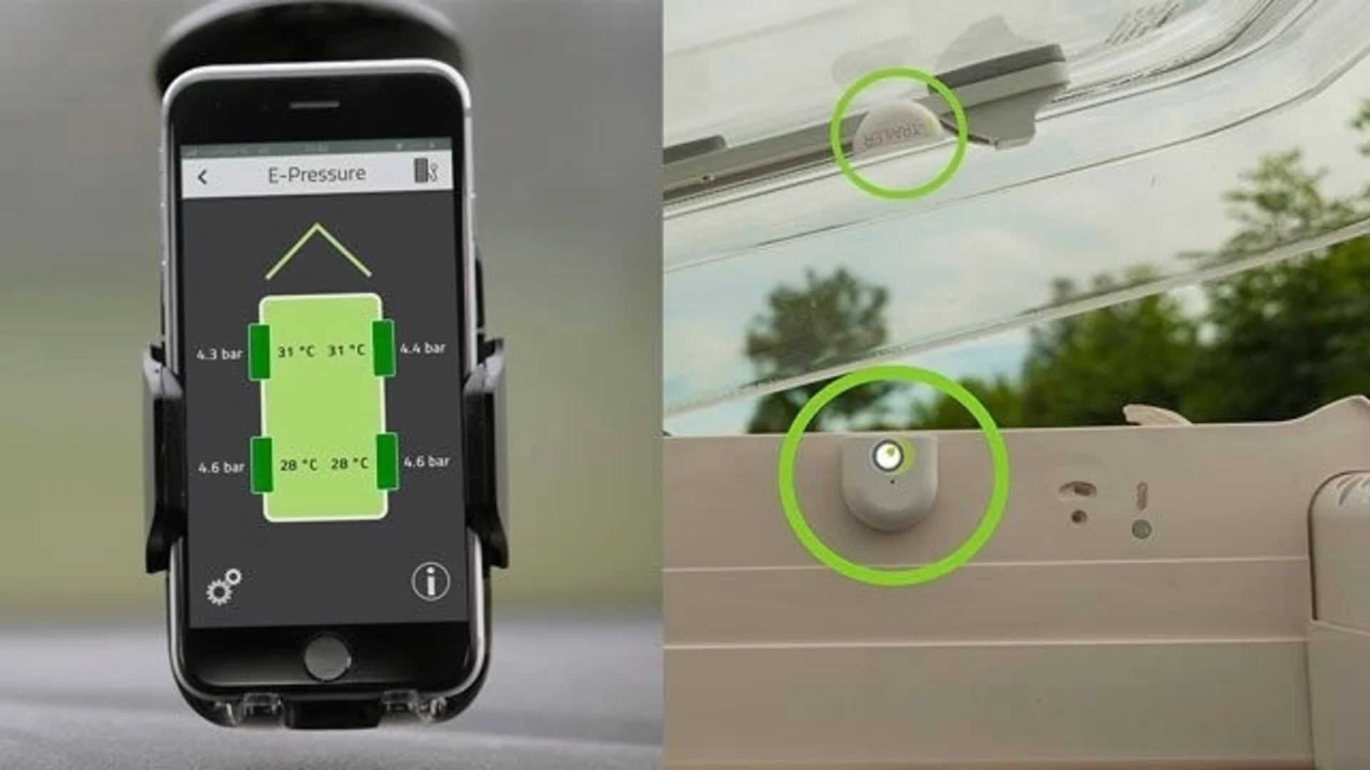 E-Trailer Sicherheitspaket Wohnmobil zur Überprüfung von Reifendruck und geöffneter Fenster